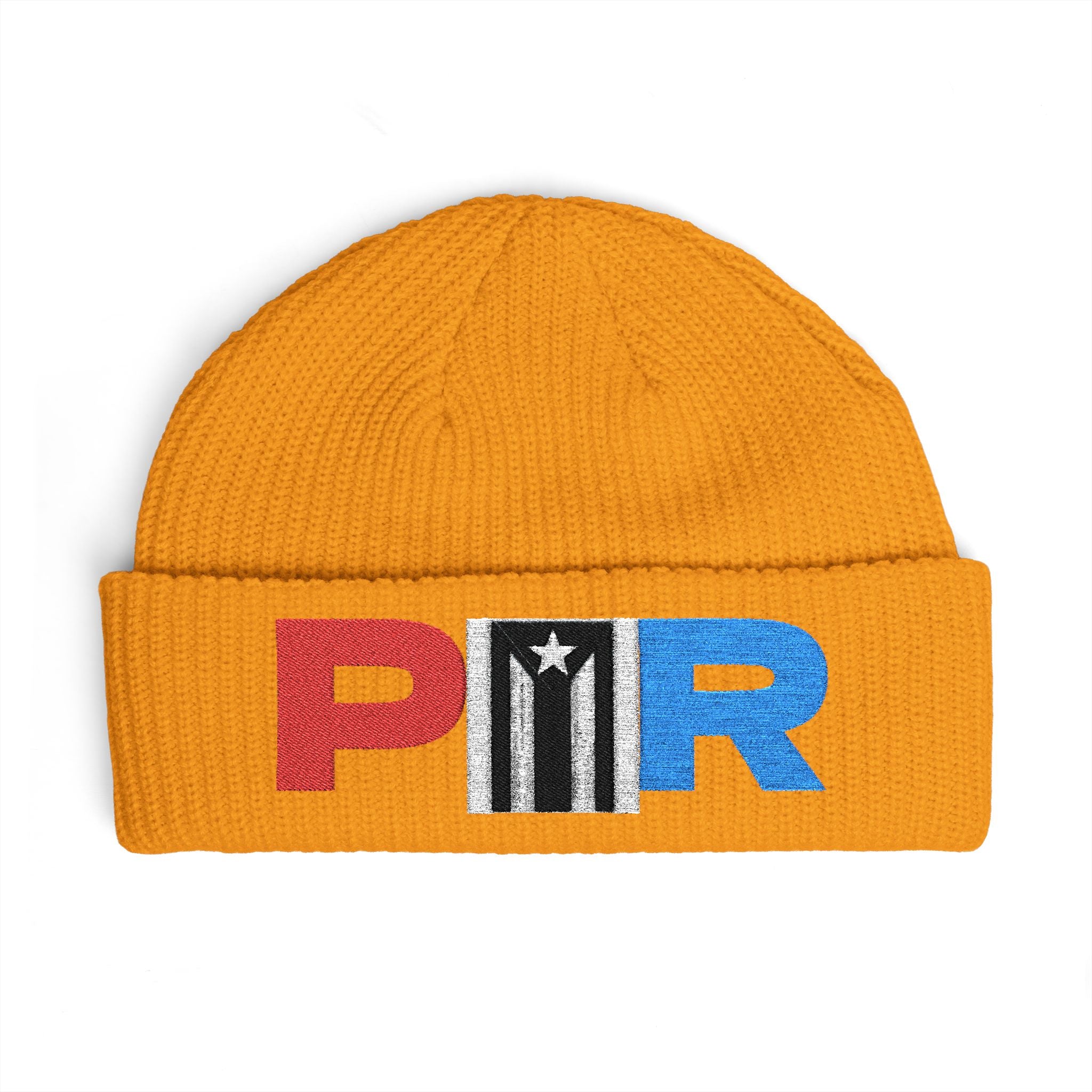 Puerto Rico Resistencia Flag Cuff Beanie — Embroidered Boricua Pride Knit Hat