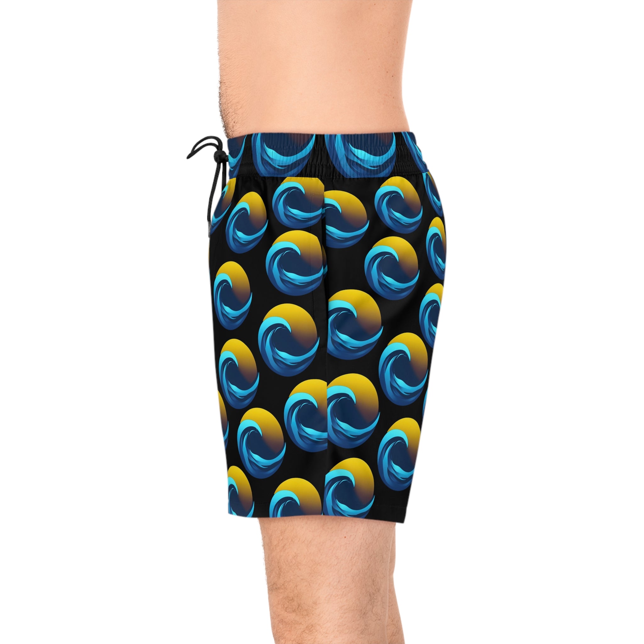 Sunset Print Men's Mid-Length Swim Short - Print 95% polyester, 5% spandex