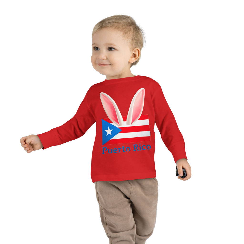 Puerto Rico Bunny Ears Toddler Long Sleeve Tee