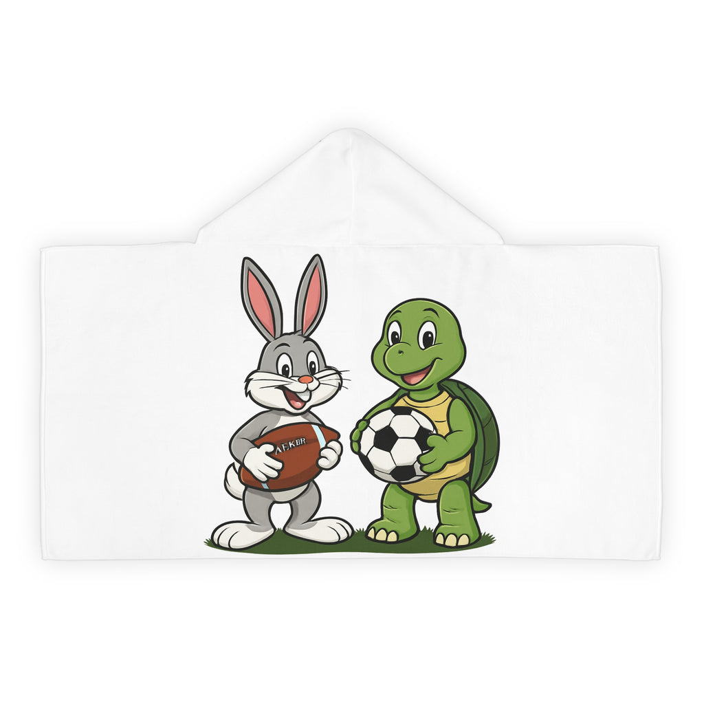 Bunny and Turtle Sports Hooded Towel | Youth Hooded Towel