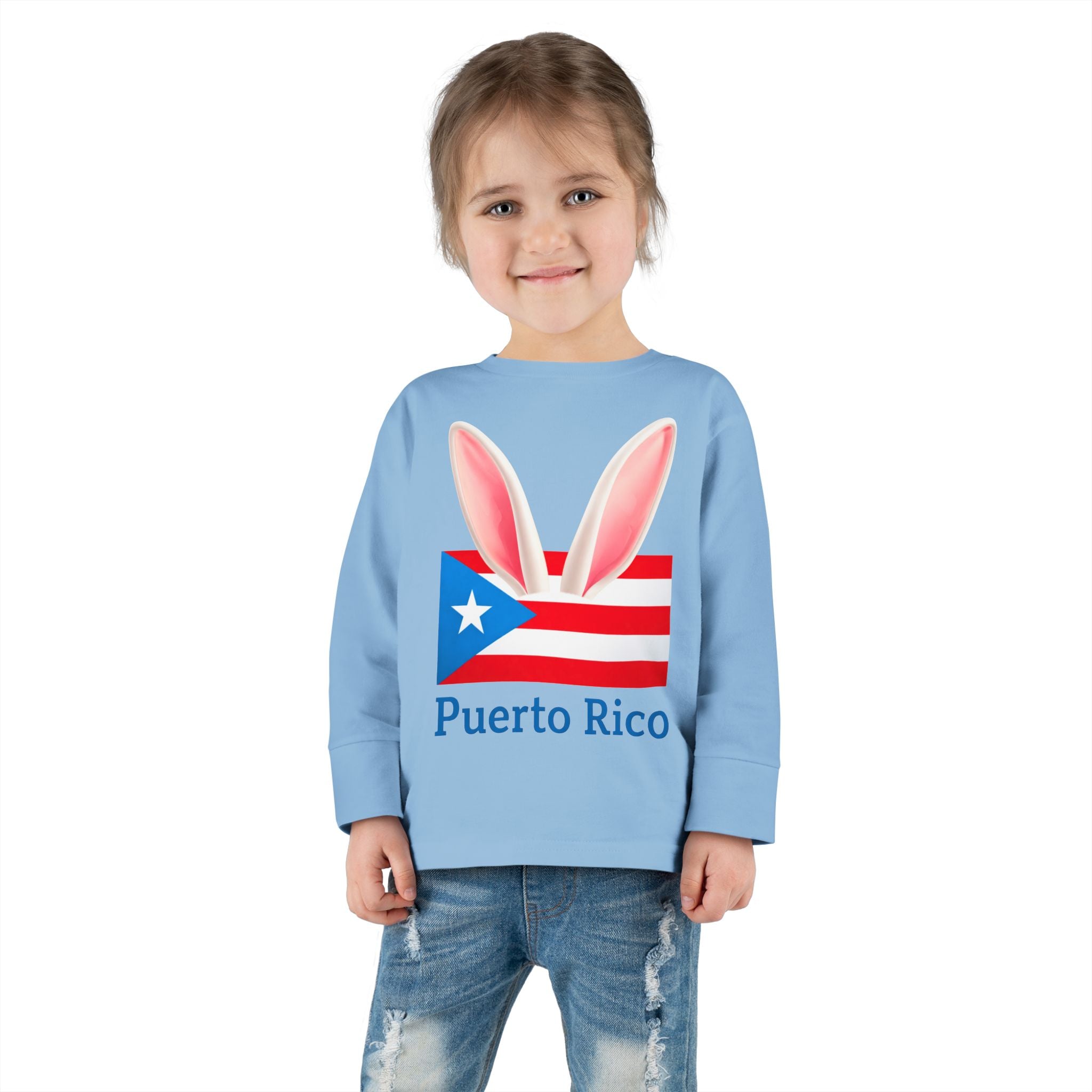 Puerto Rico Bunny Ears Toddler Long Sleeve Tee