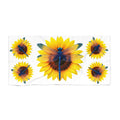 Sunflower & Dragonfly Beach Towel — Bright Tropical Summer Pool Towel