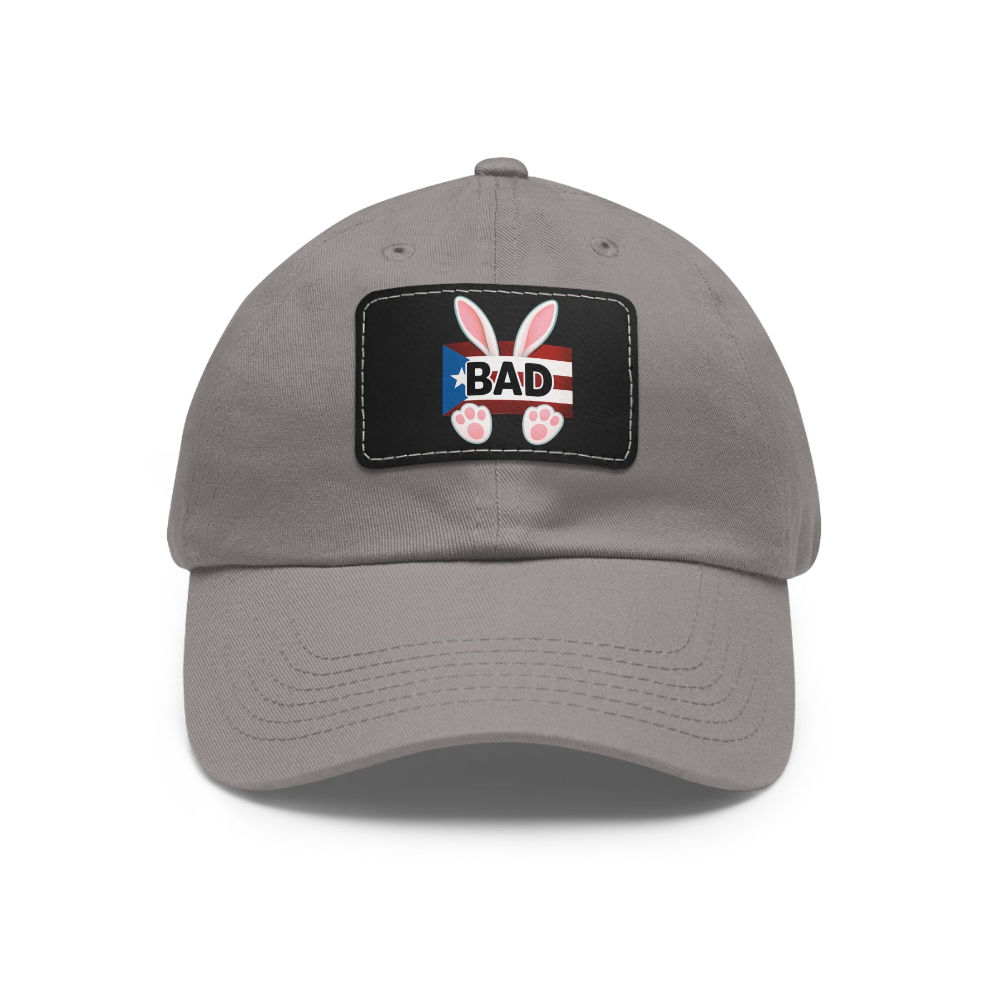 Dad Hat — "Puerto Rico Bunny" Leather Patch Baseball Cap