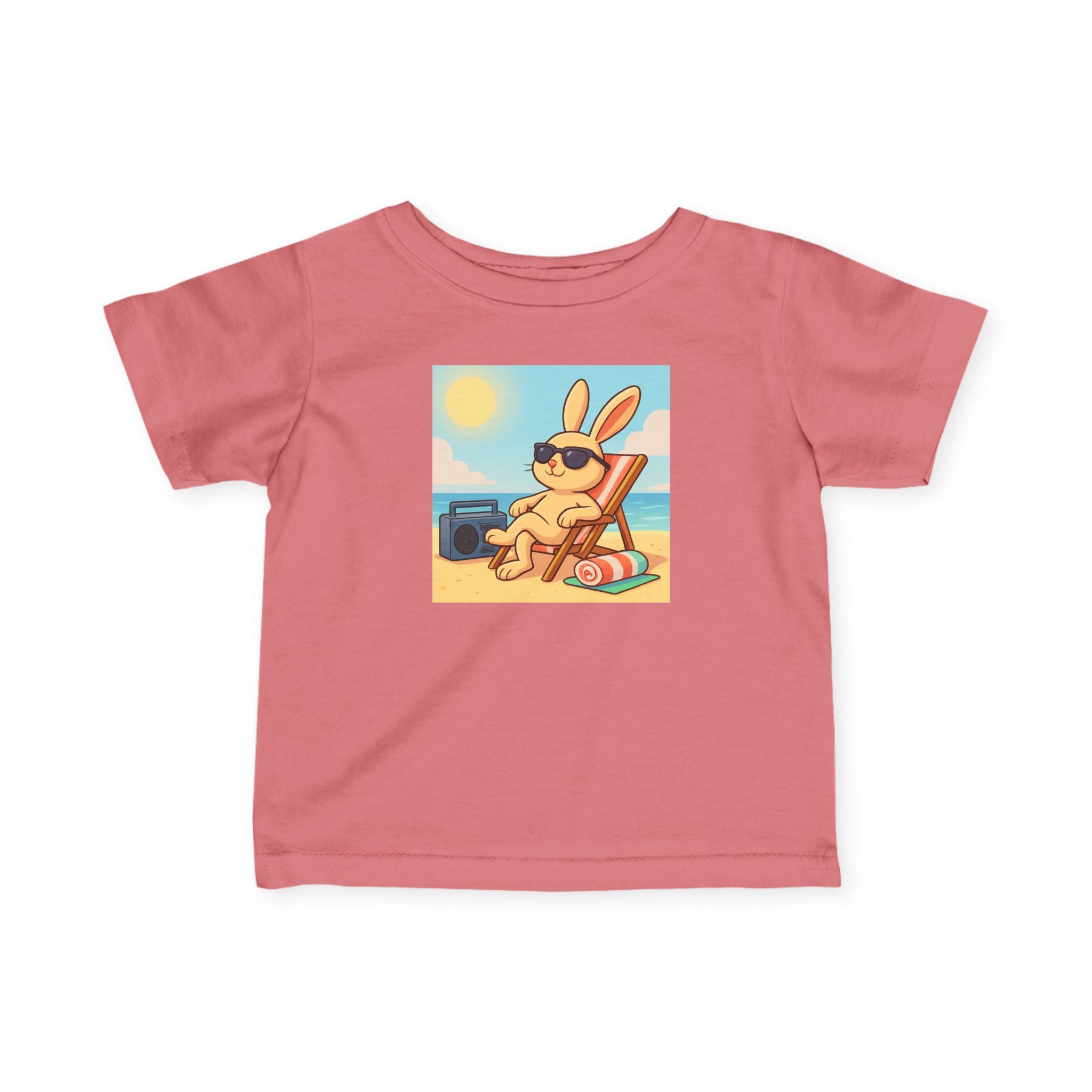Rabbit Summer Themed - Beach Rabbit Sunbathing Jersey Tee