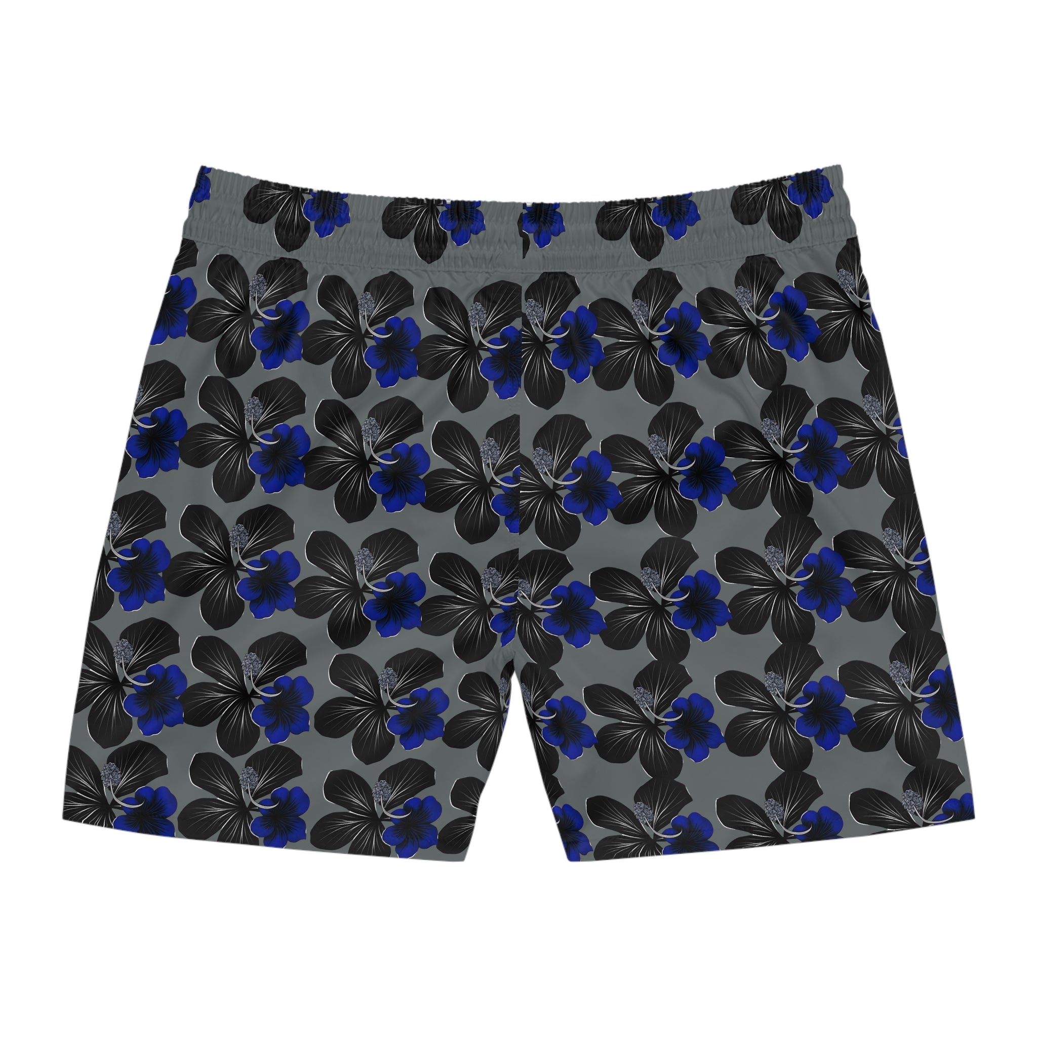 Black & Blue Hibiscus Mid-Length Boardshorts 95% polyester, 5% spandex