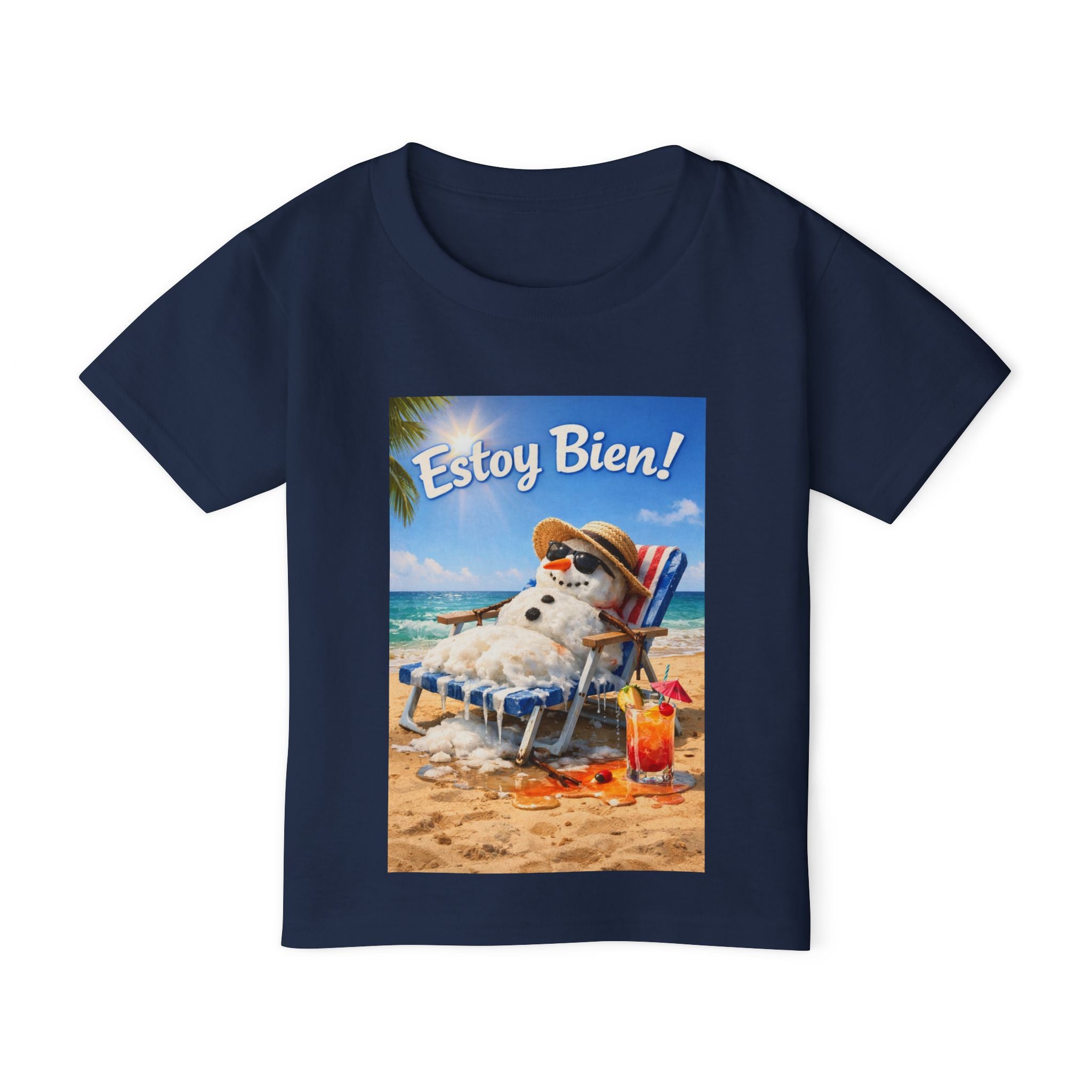 "I'm Fine" Melting Snowman Toddler T-Shirt — 'Estoy Bien" Spanish Tee