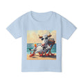 Toddler T‑Shirt — Beach Cow Relaxing with Crabs Graphic Tee