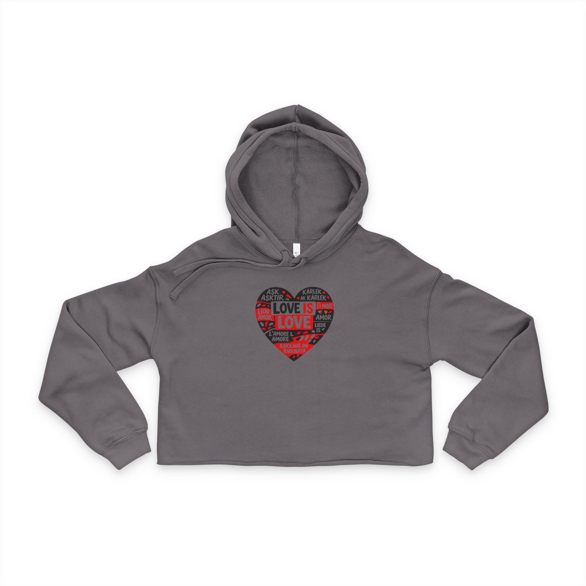 Cropped Hoodie — Heart Flag Design (Love Across Nations)
