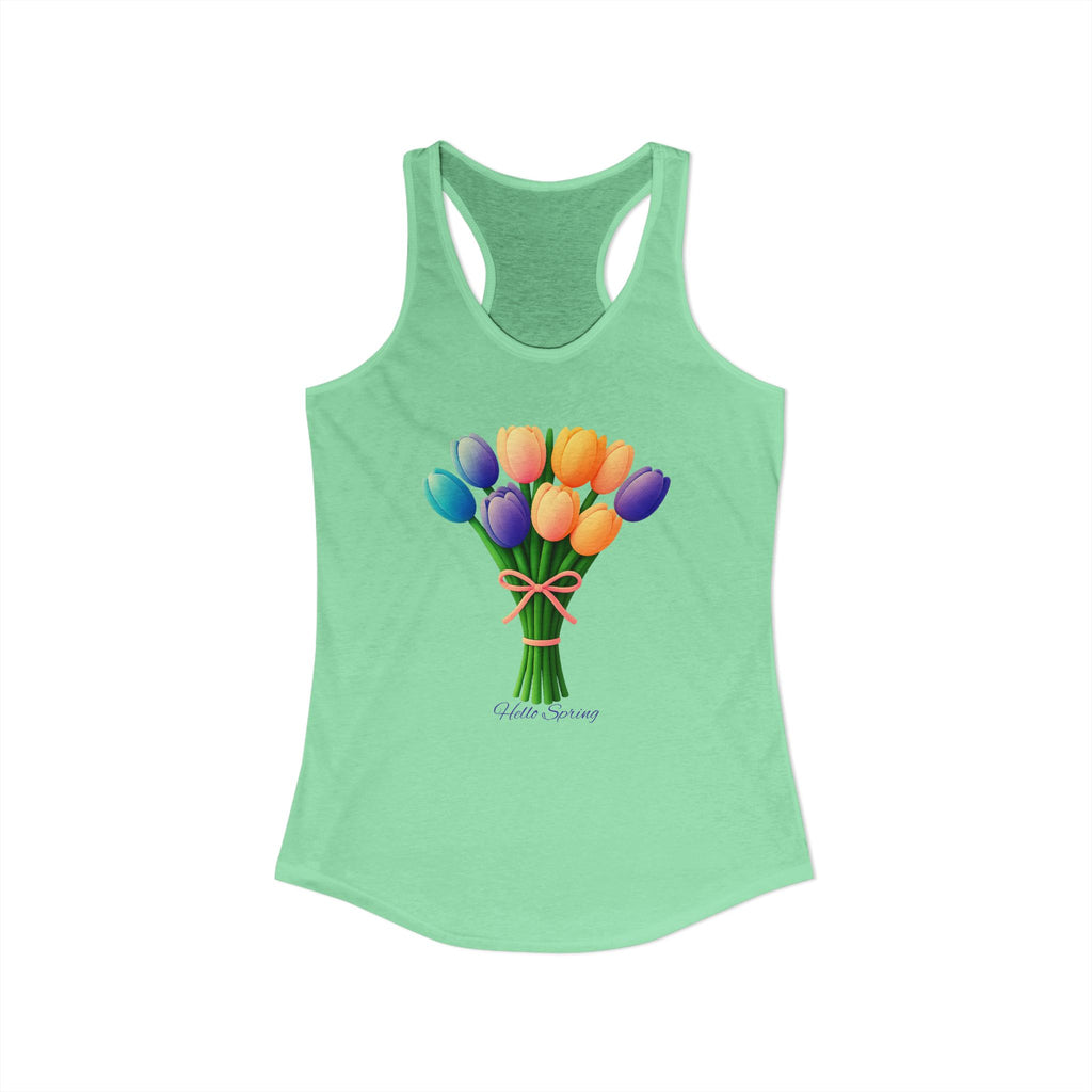 Women's Racerback Tank - Tulips Adult Hello Spring T-shirt