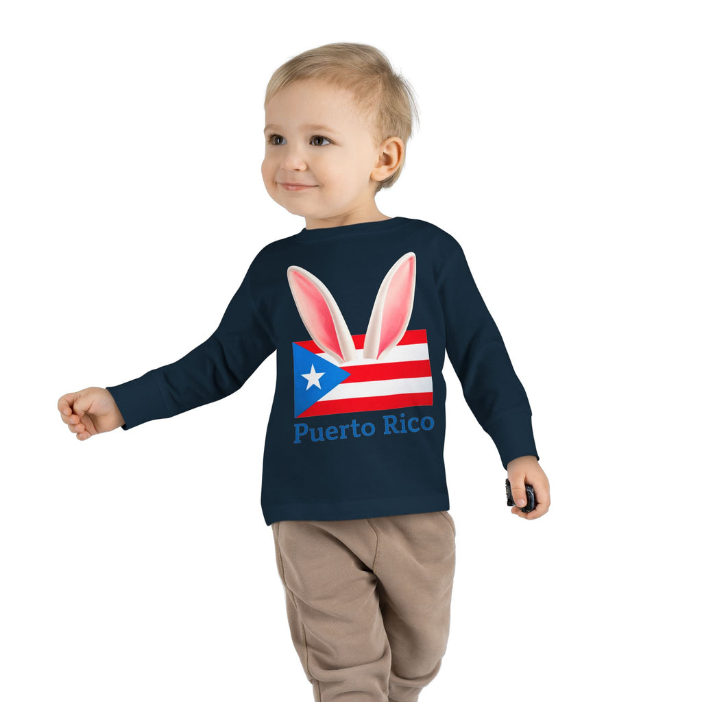 Puerto Rico Bunny Ears Toddler Long Sleeve Tee