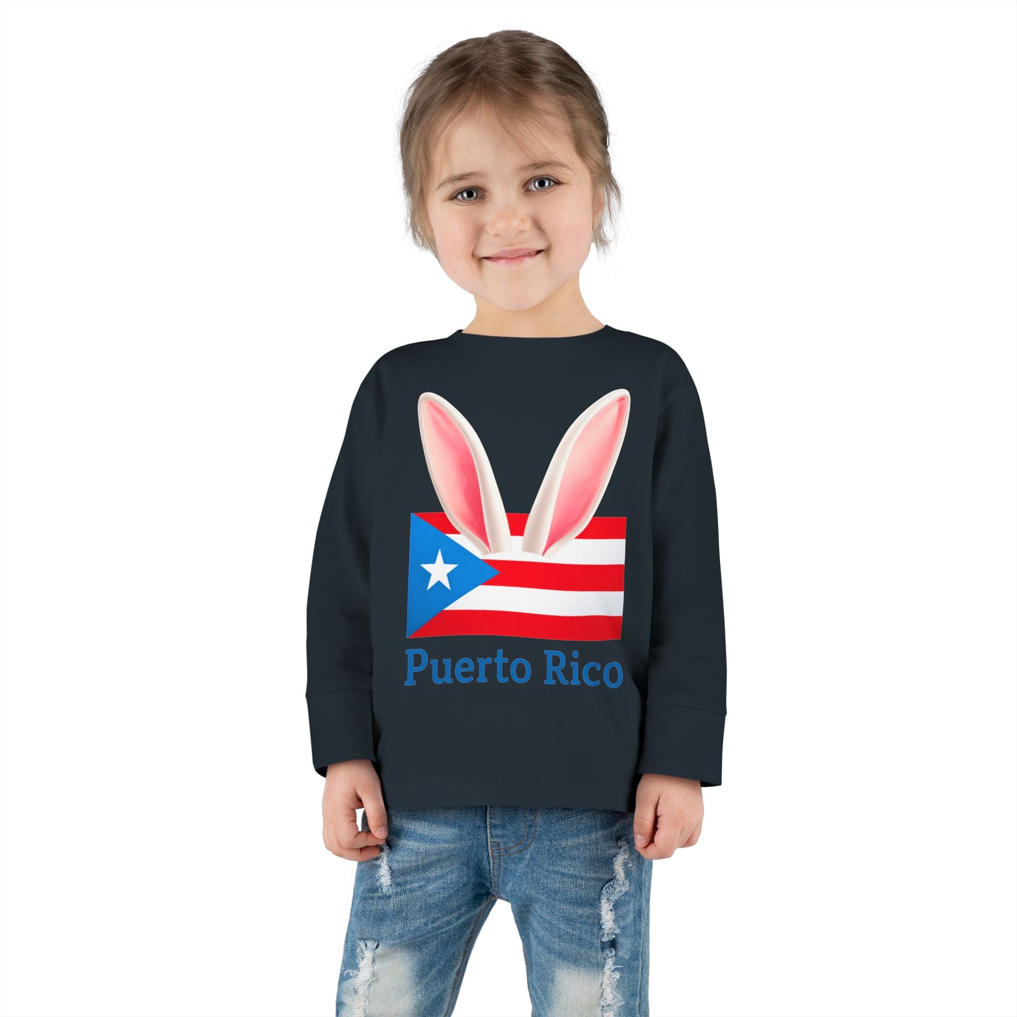 Puerto Rico Bunny Ears Toddler Long Sleeve Tee