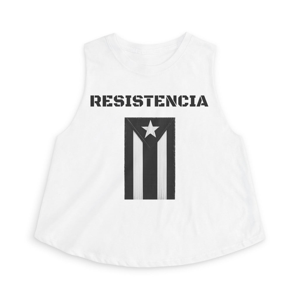 Puerto Rico Flag Crop Top — Black Vintage Resistencia Tank