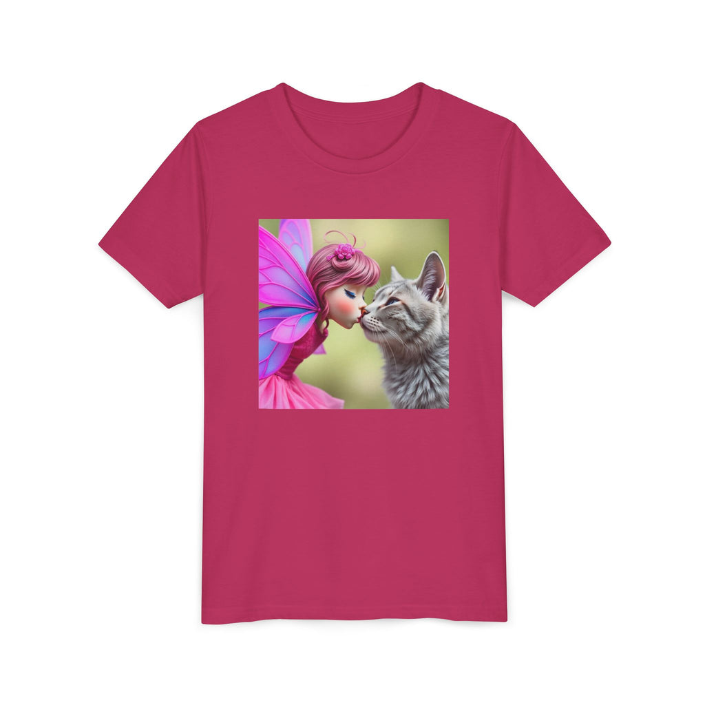 Fairy Kissing Kitten Cute Graphic Shirt - Youth Tee