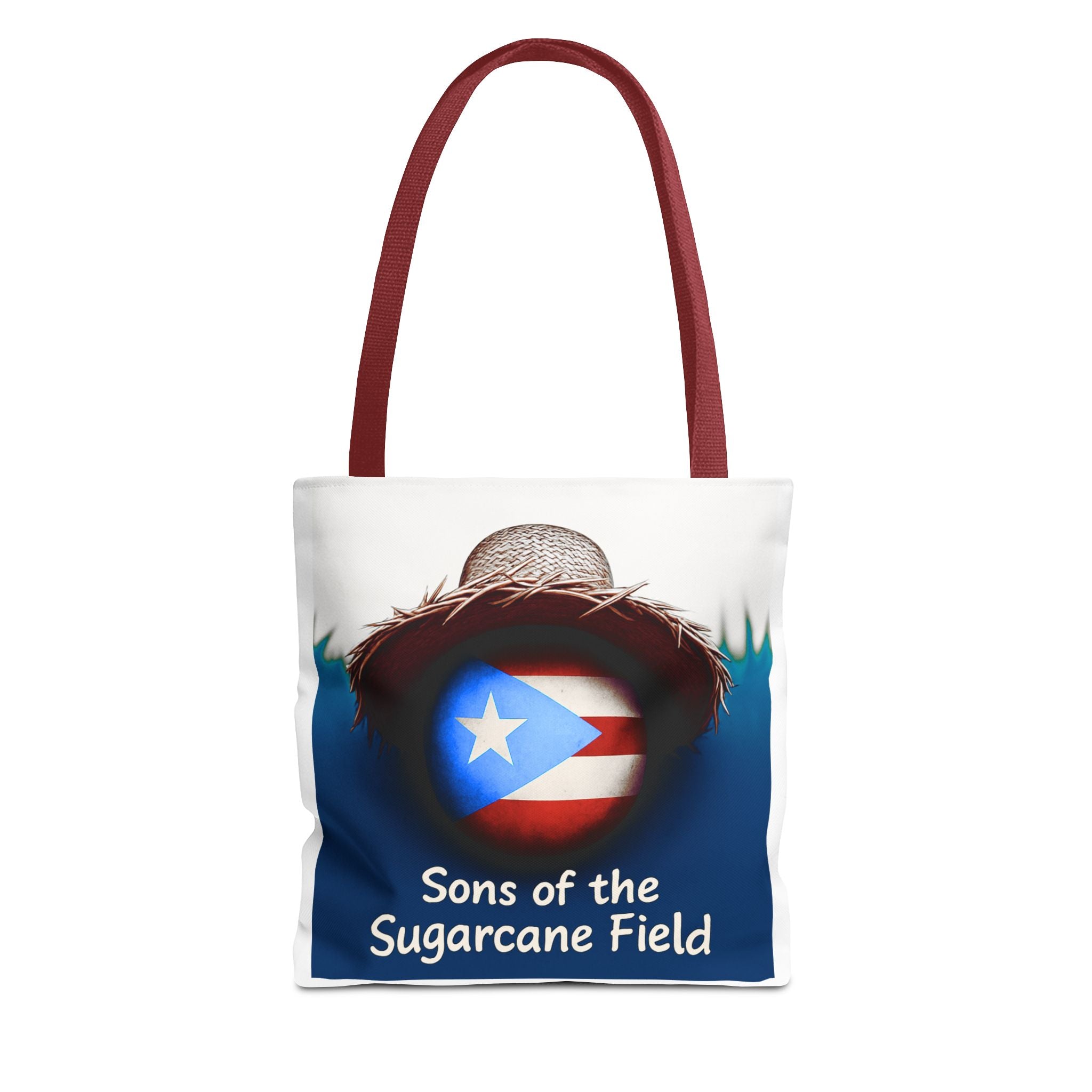 Sons of the Sugarcane Field Tote Bag — Puerto Rican Pride Straw Hat Design