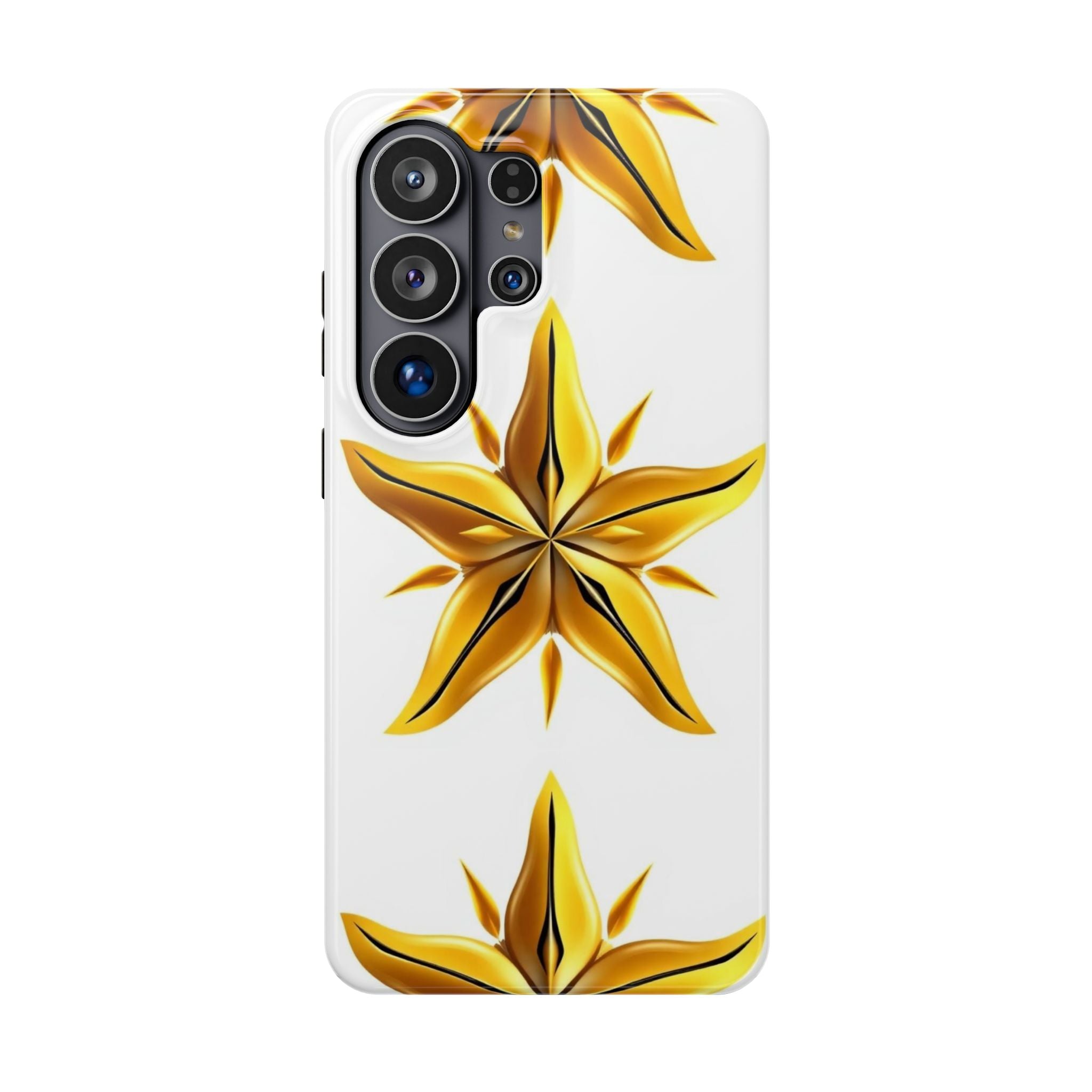 Magnetic Impact‑Resistant Phone Case — Gold Sea Star Design S-26