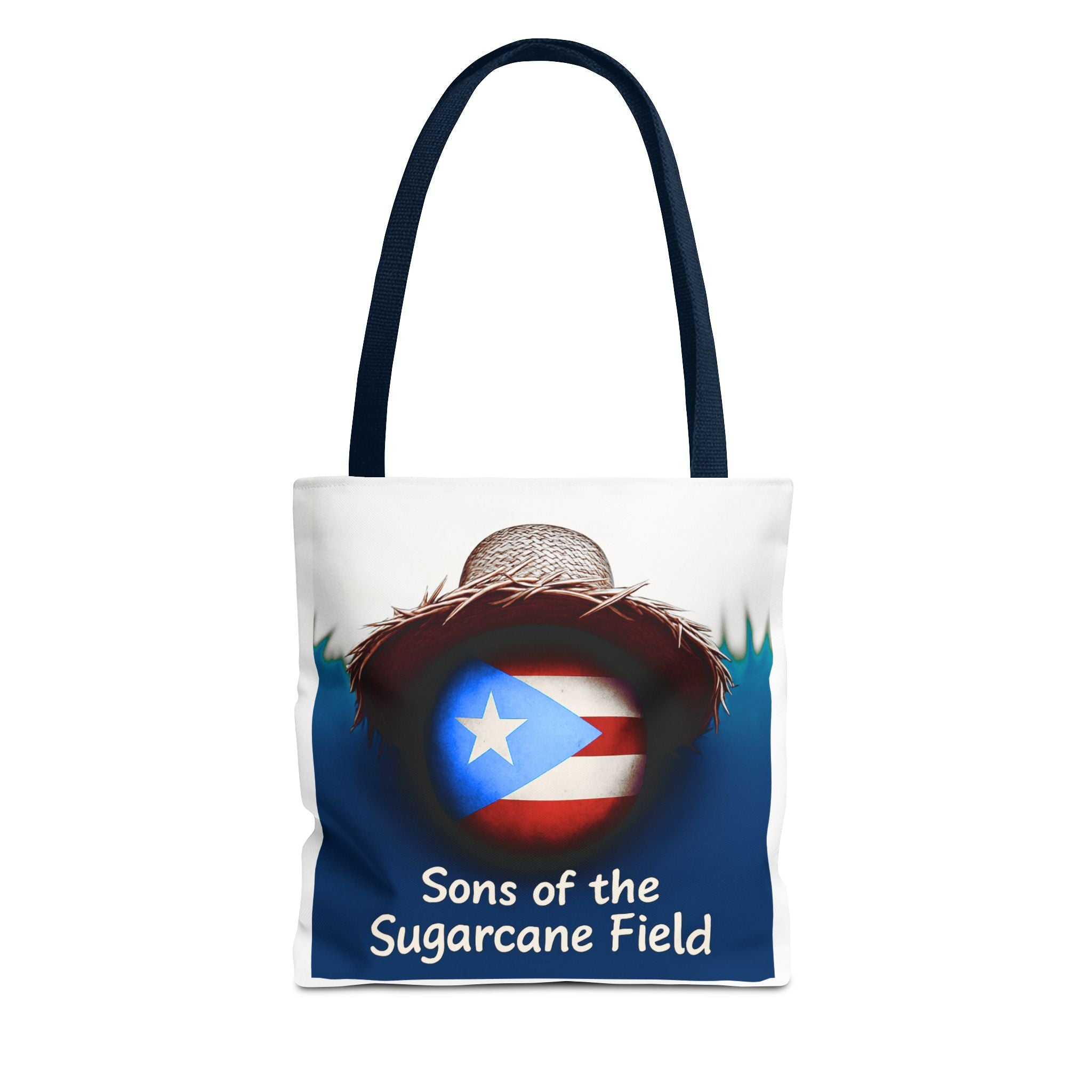 Sons of the Sugarcane Field Tote Bag — Puerto Rican Pride Straw Hat Design