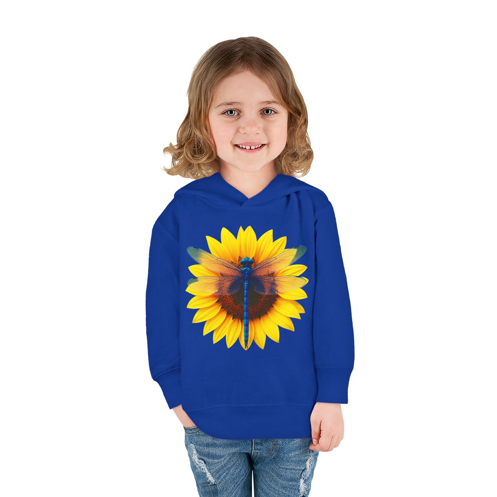 Toddler Hoodie — Sunflower Dragonfly Graphic Pullover