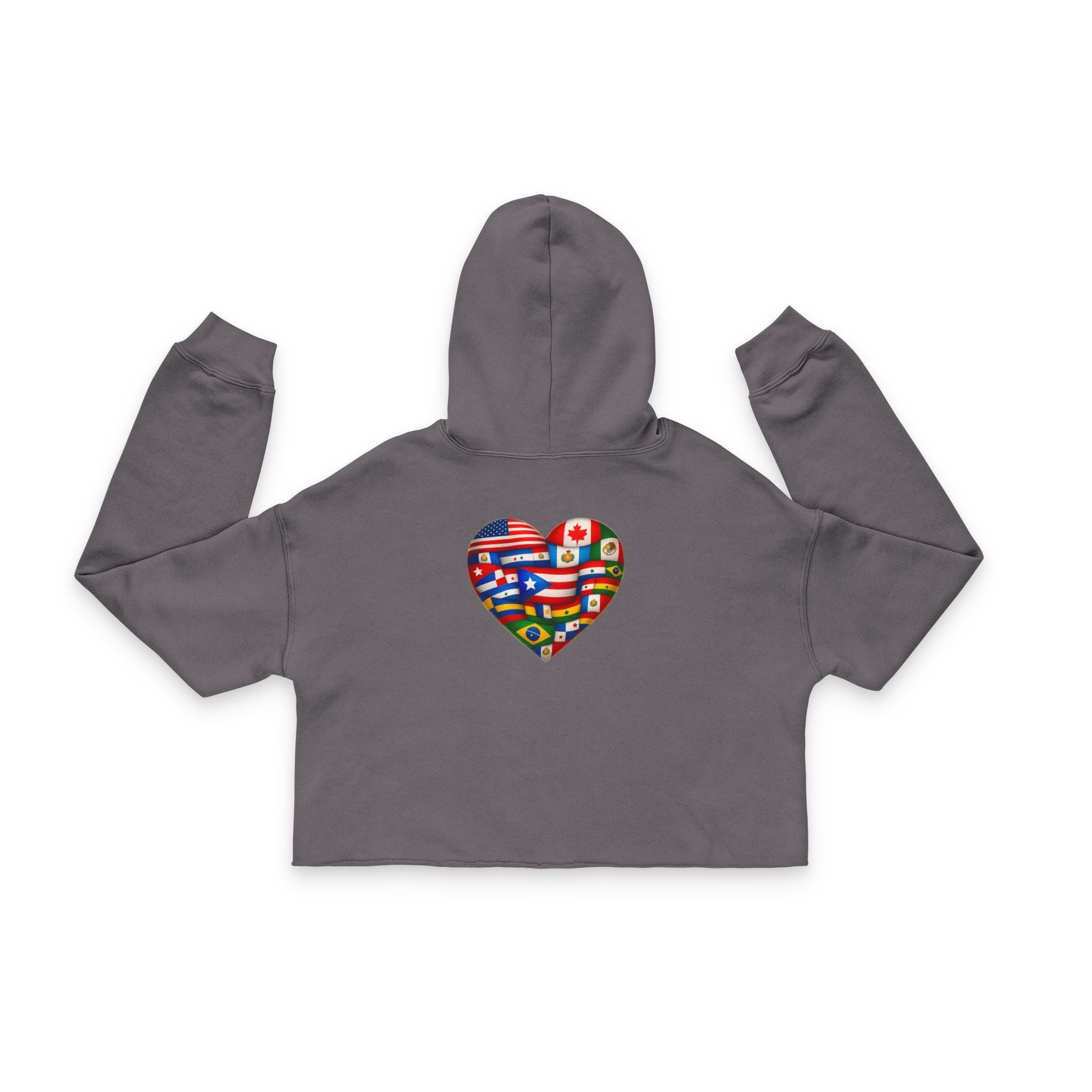 Cropped Hoodie — Heart Flag Design (Love Across Nations)