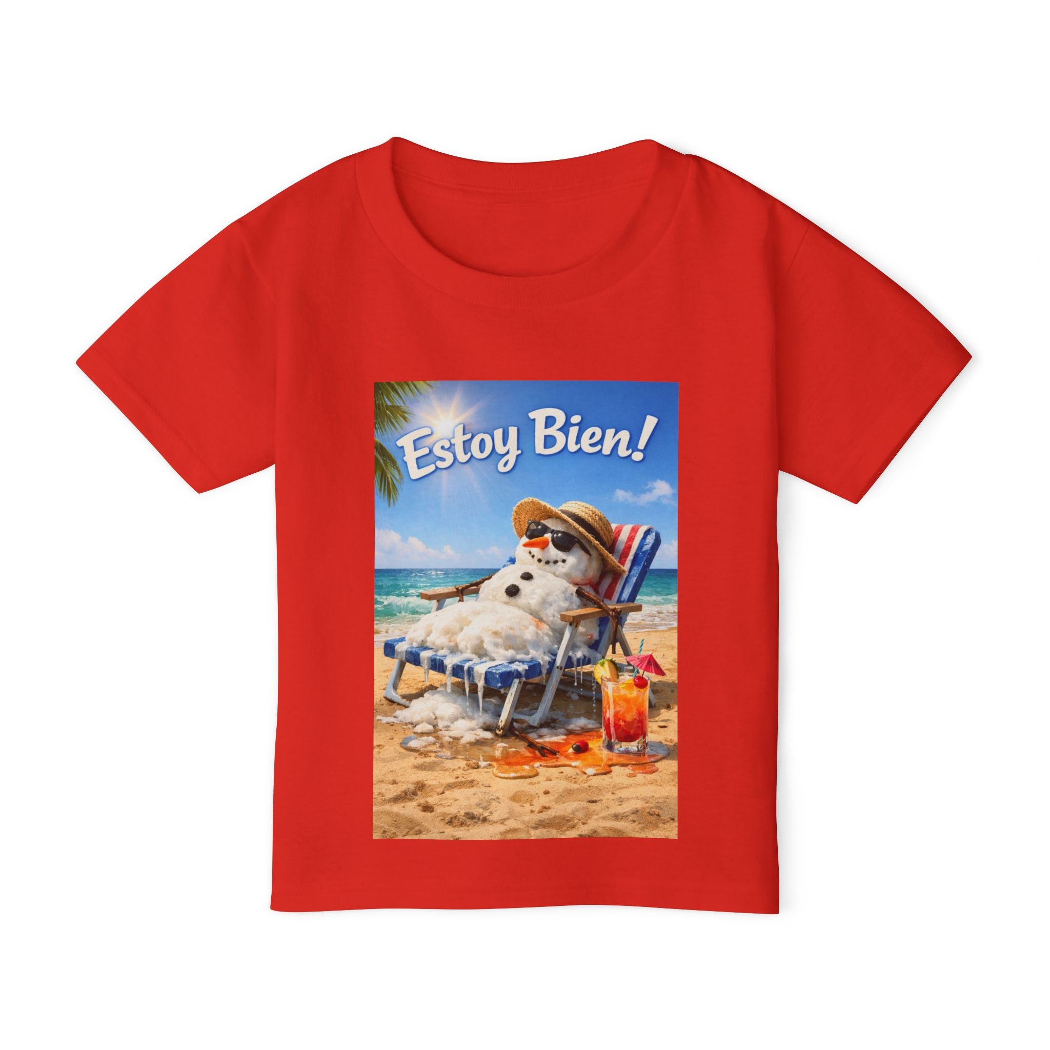 "I'm Fine" Melting Snowman Toddler T-Shirt — 'Estoy Bien" Spanish Tee