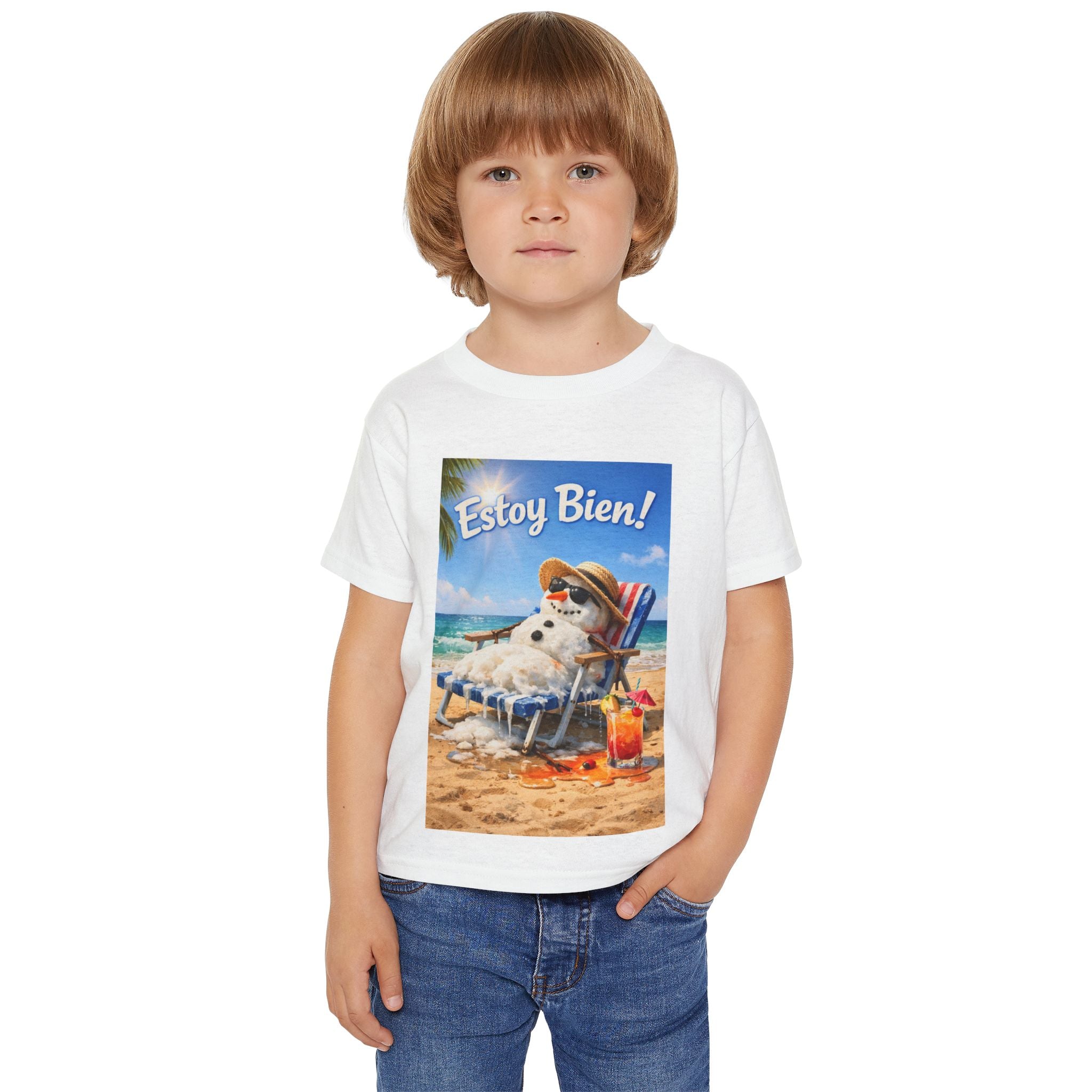 "I'm Fine" Melting Snowman Toddler T-Shirt — 'Estoy Bien" Spanish Tee
