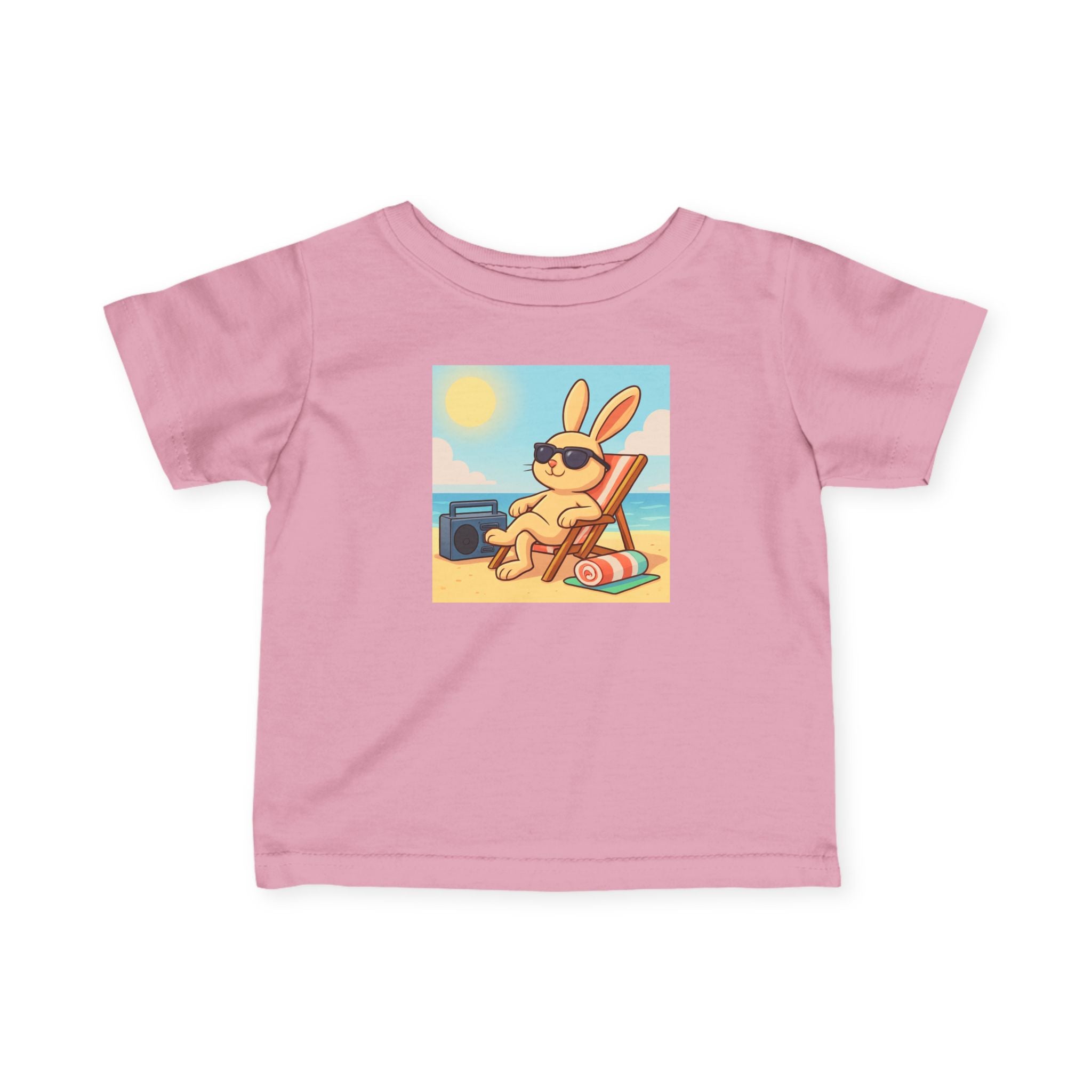 Rabbit Summer Themed - Beach Rabbit Sunbathing Jersey Tee