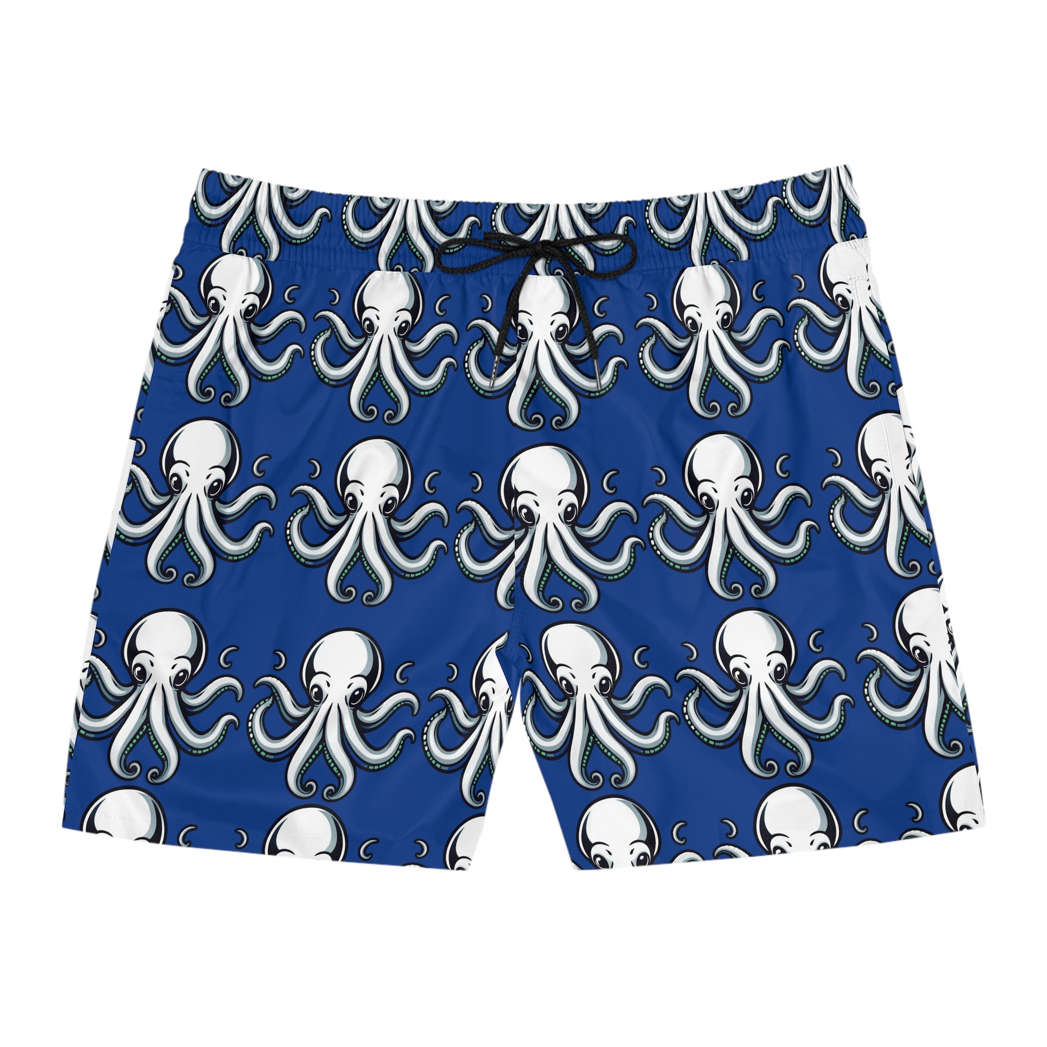 Octopus Print Men's Swim Shorts — Blue Octopus 95% polyester, 5% spandex