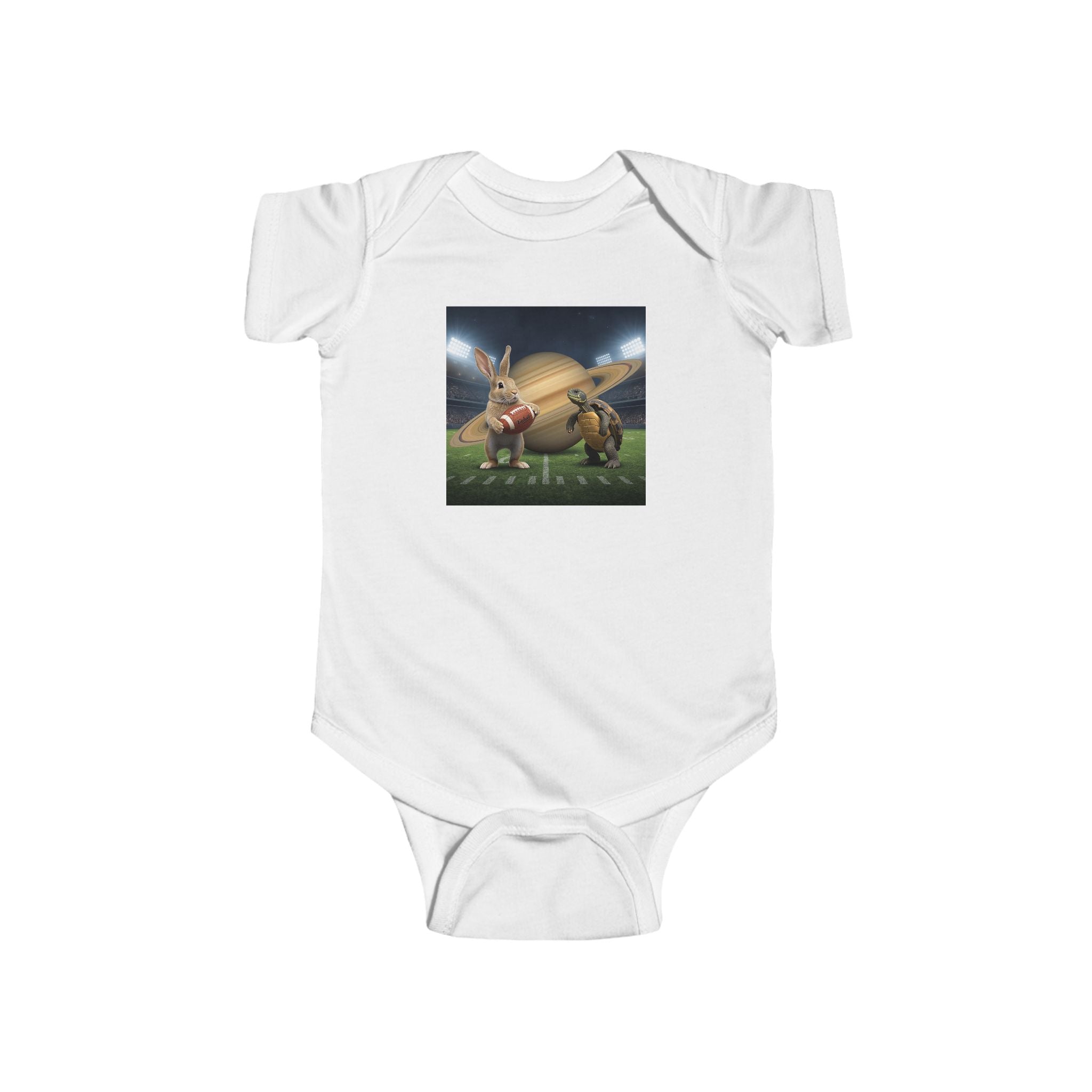 Baby Bodysuit — Cute Bunny & Turtle Playful Graphic