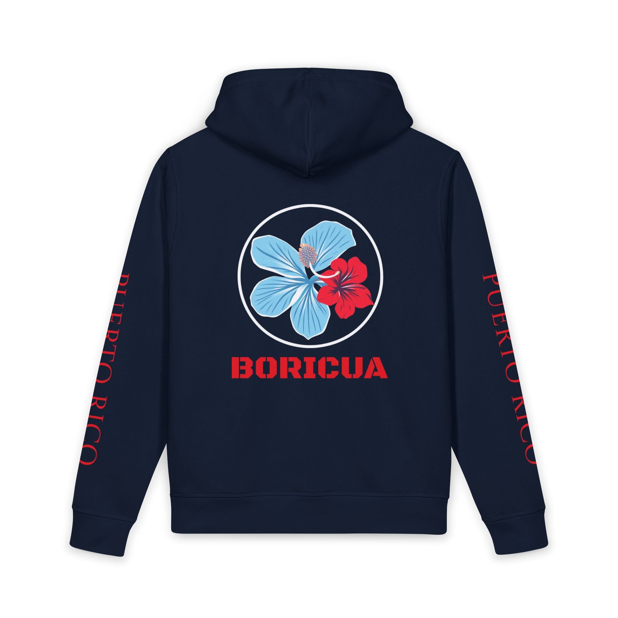 "Azure" Blue and Red Tropical Island Design - Sweatshirt - 80% organic ring-spun combed cotton, 20% recycled polyester