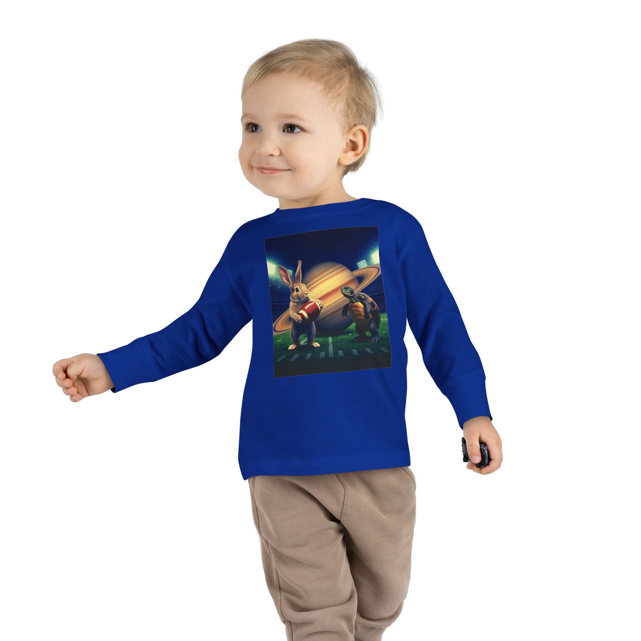 Toddler Long Sleeve Tee — Saturno Football Bunny Space Print