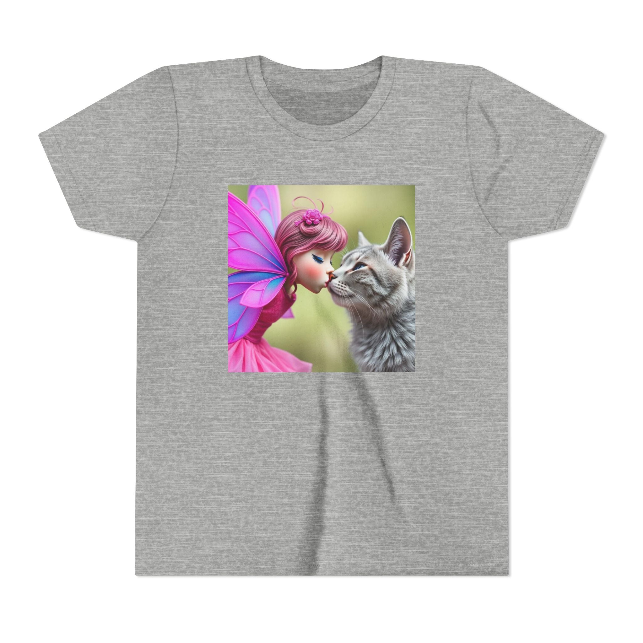 Fairy Kissing Kitten Cute Graphic Shirt - Youth Tee