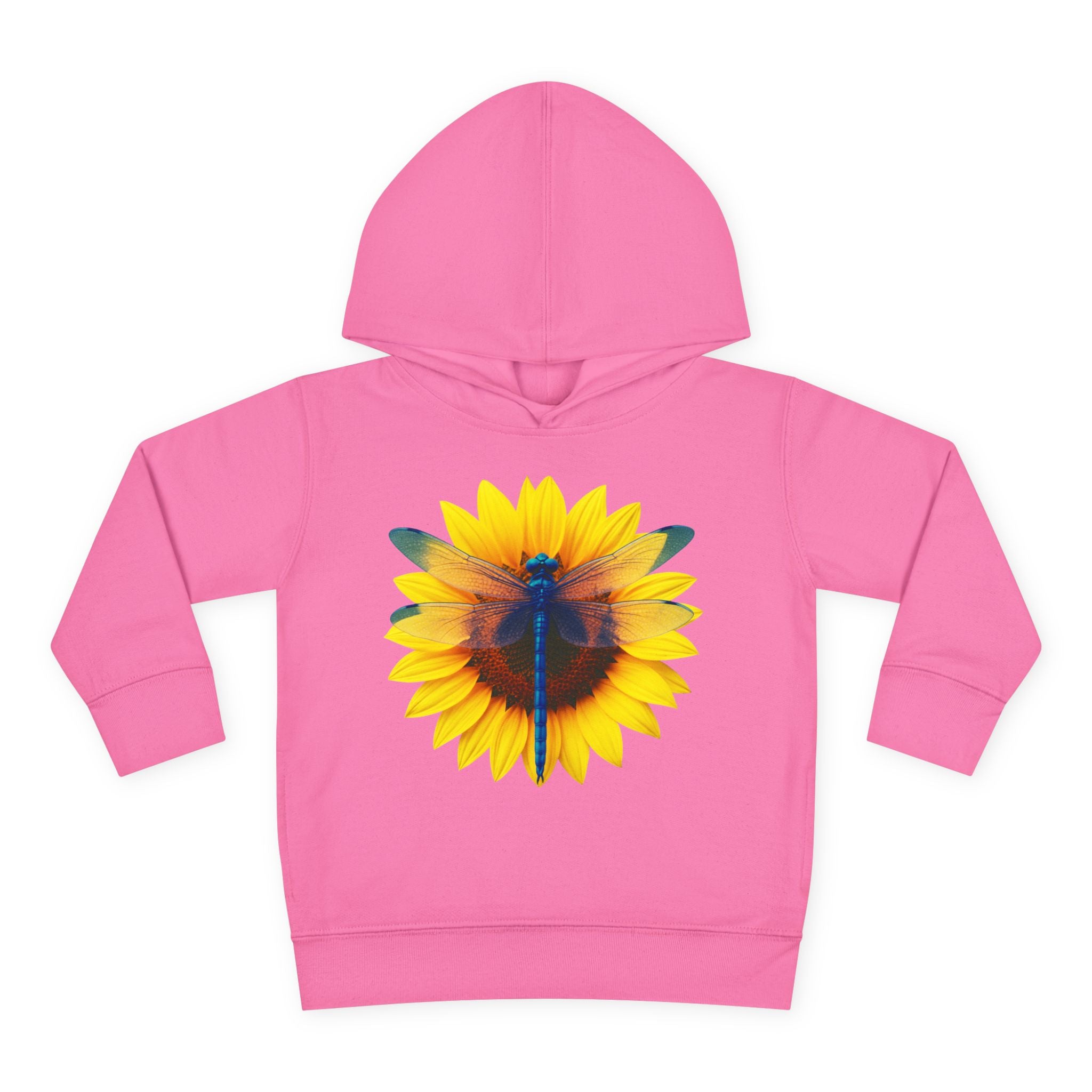 Toddler Hoodie — Sunflower Dragonfly Graphic Pullover