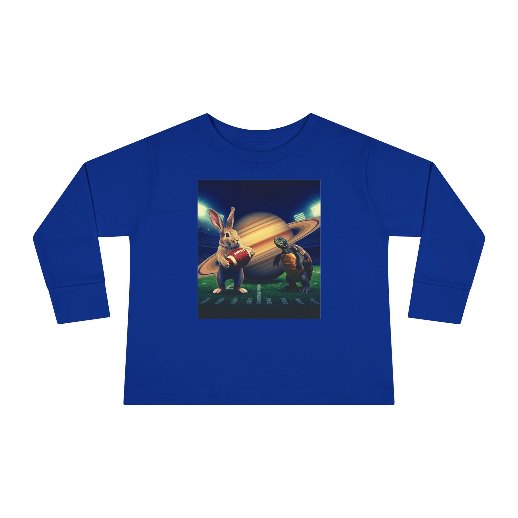 Toddler Long Sleeve Tee — Saturno Football Bunny Space Print