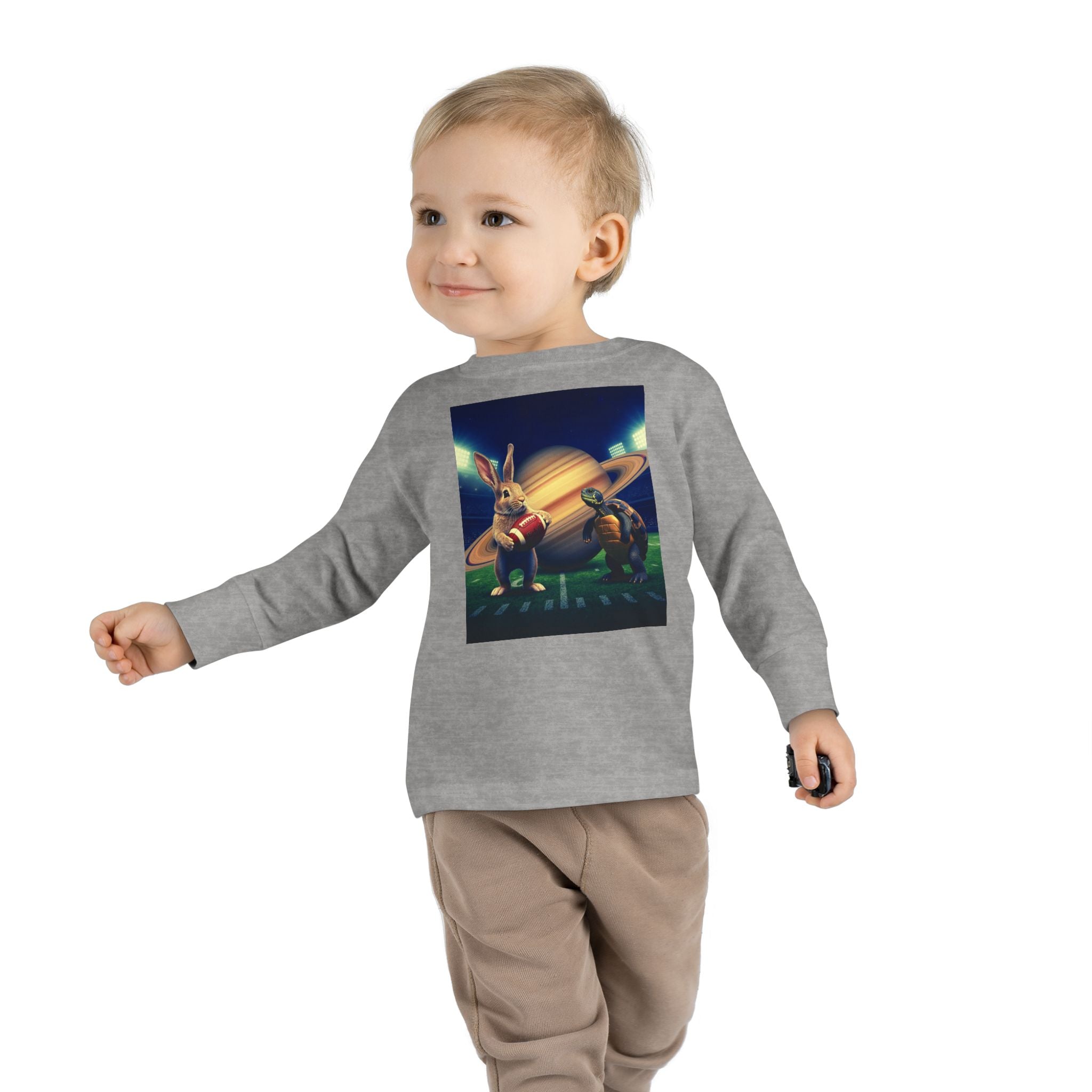 Toddler Long Sleeve Tee — Saturno Football Bunny Space Print