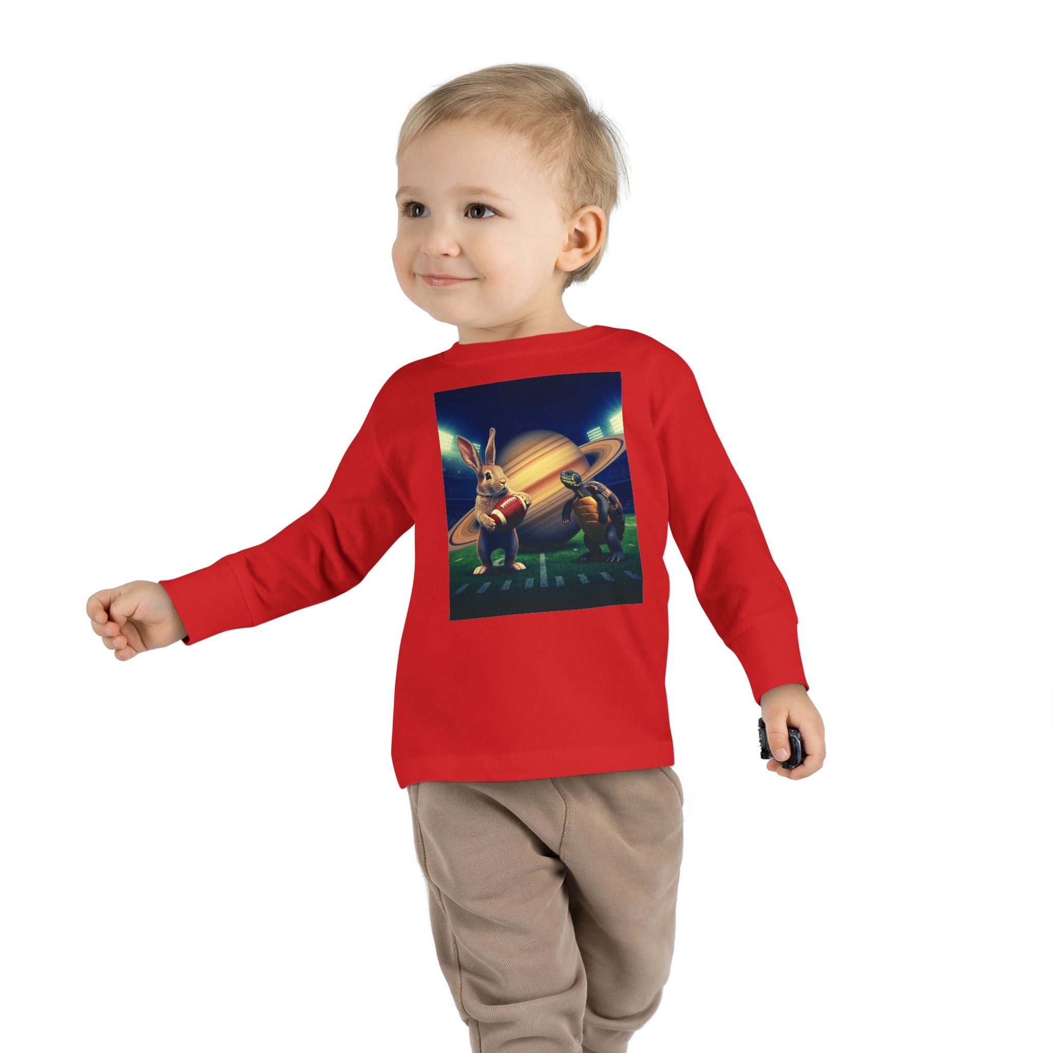 Toddler Long Sleeve Tee — Saturno Football Bunny Space Print