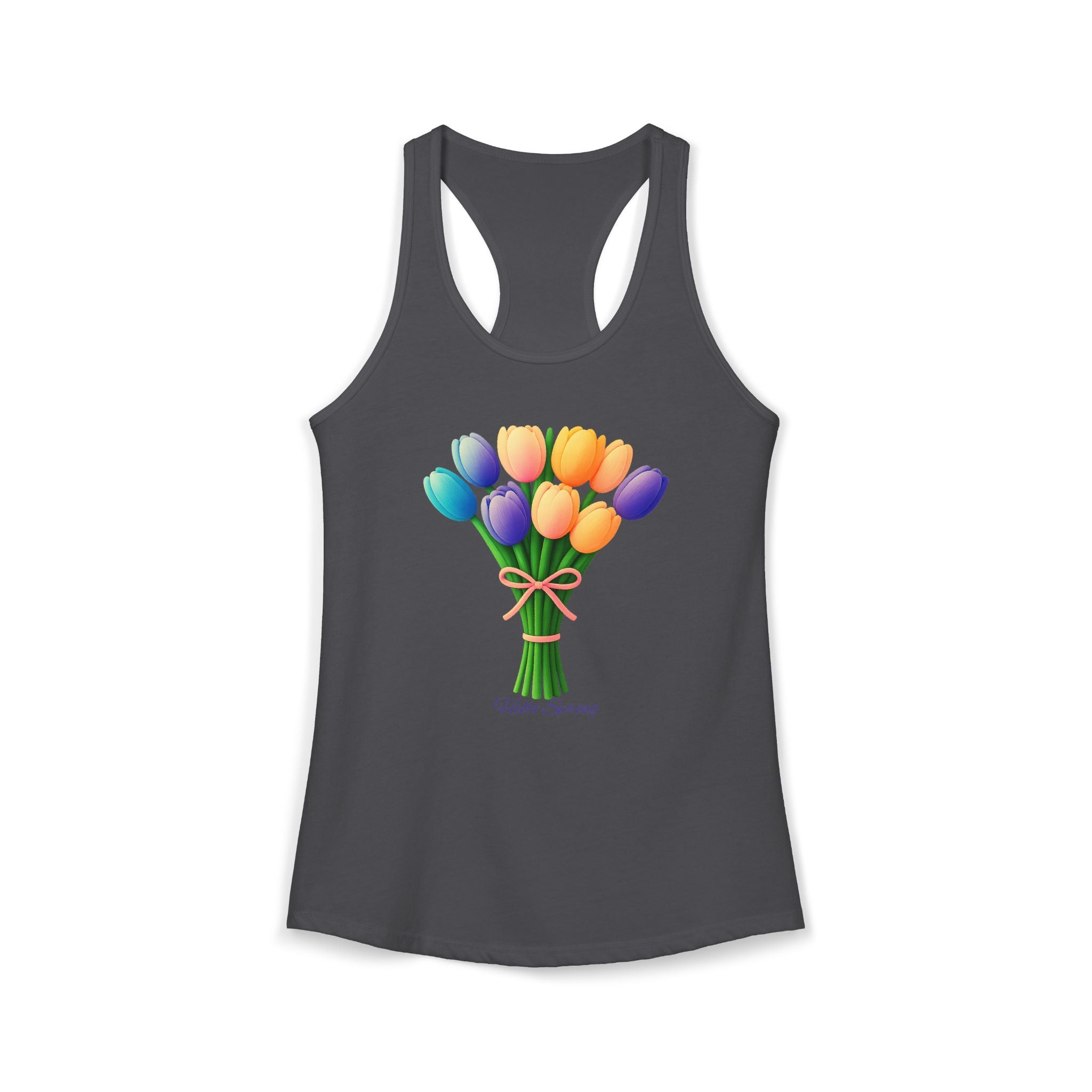 Women's Racerback Tank - Tulips Adult Hello Spring T-shirt