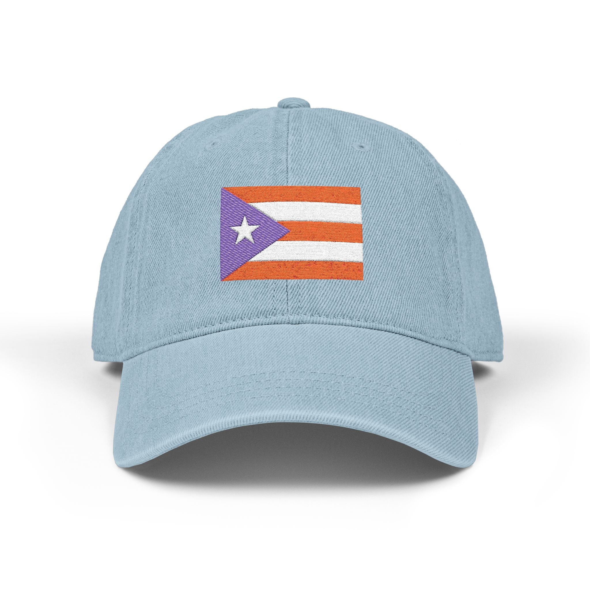 Puerto Rico Flag Themed Embroidery Denim Hat — Puerto Rico Baseball Cap