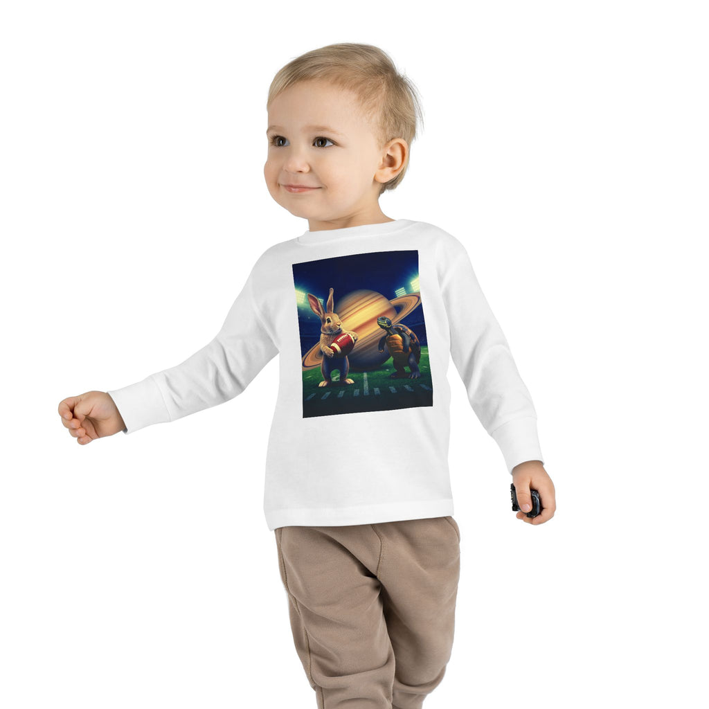 Toddler Long Sleeve Tee — Saturno Football Bunny Space Print