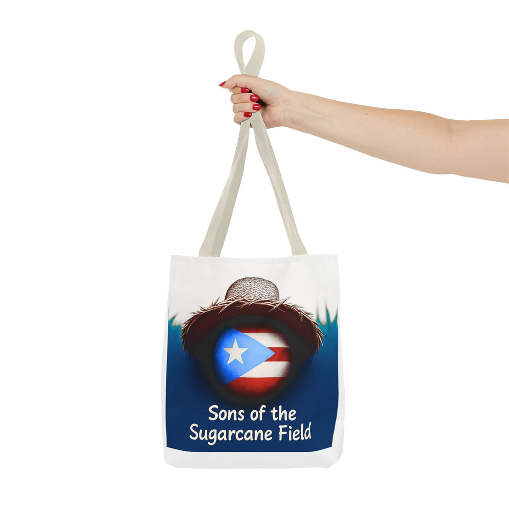 Sons of the Sugarcane Field Tote Bag — Puerto Rican Pride Straw Hat Design