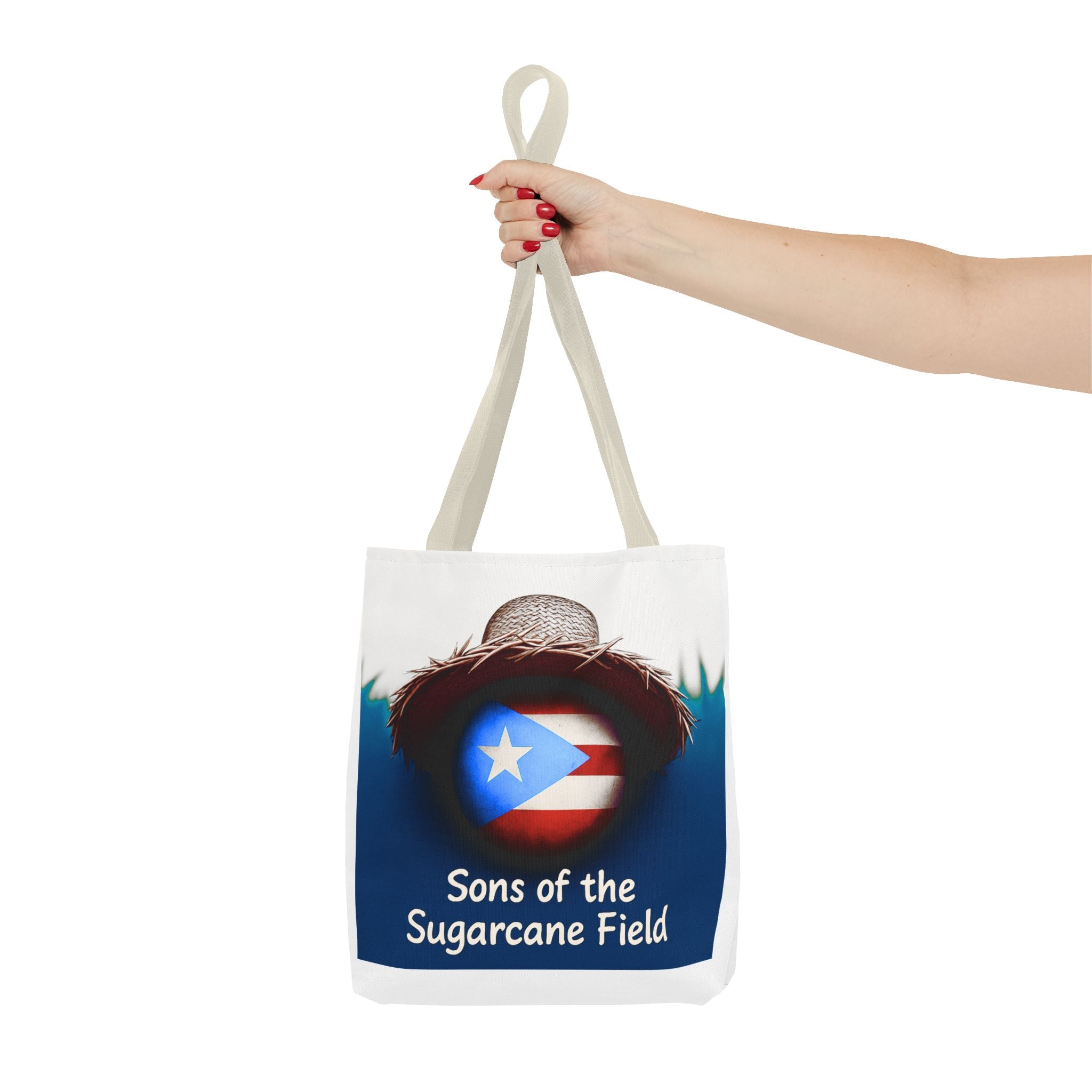 Sons of the Sugarcane Field Tote Bag — Puerto Rican Pride Straw Hat Design