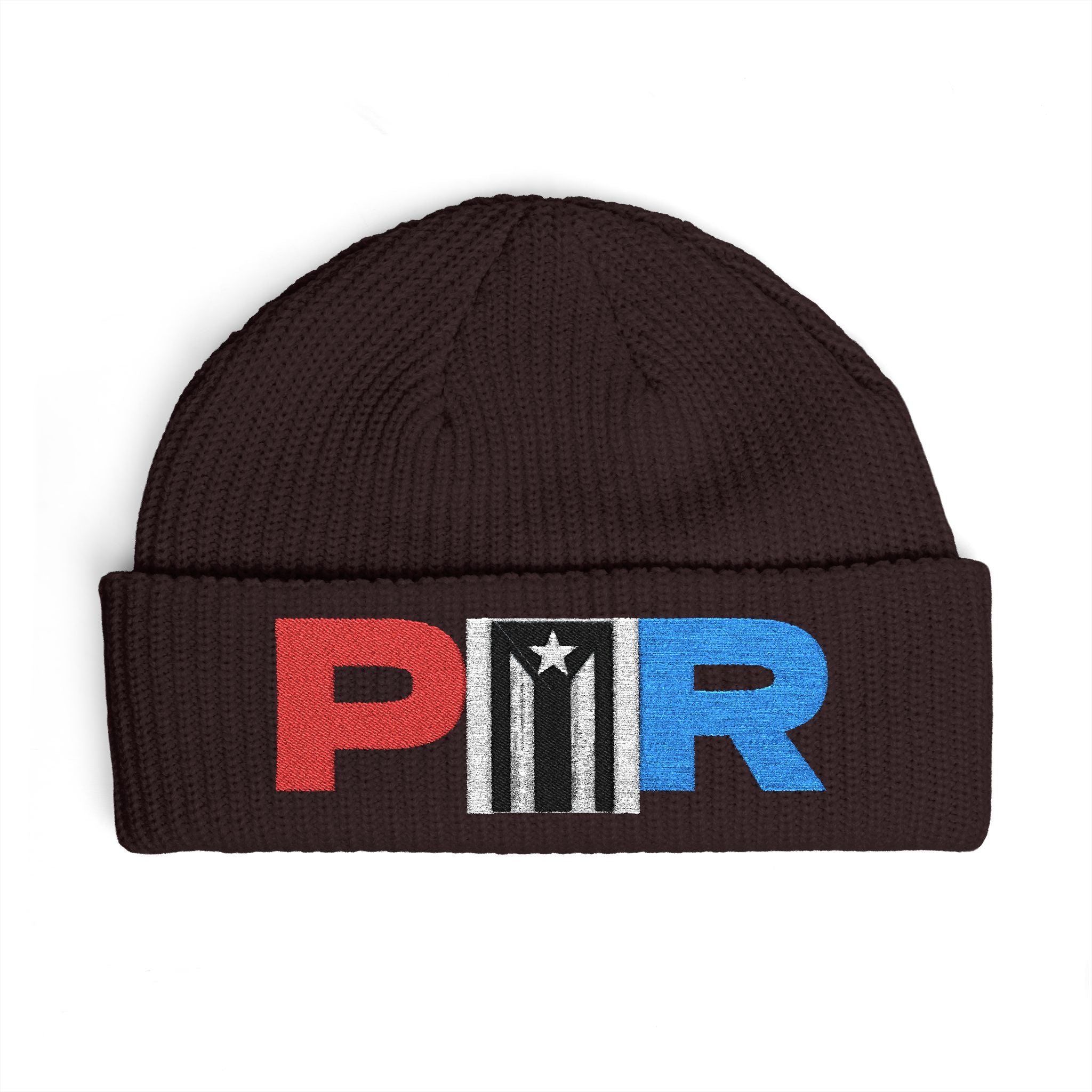 Puerto Rico Resistencia Flag Cuff Beanie — Embroidered Boricua Pride Knit Hat