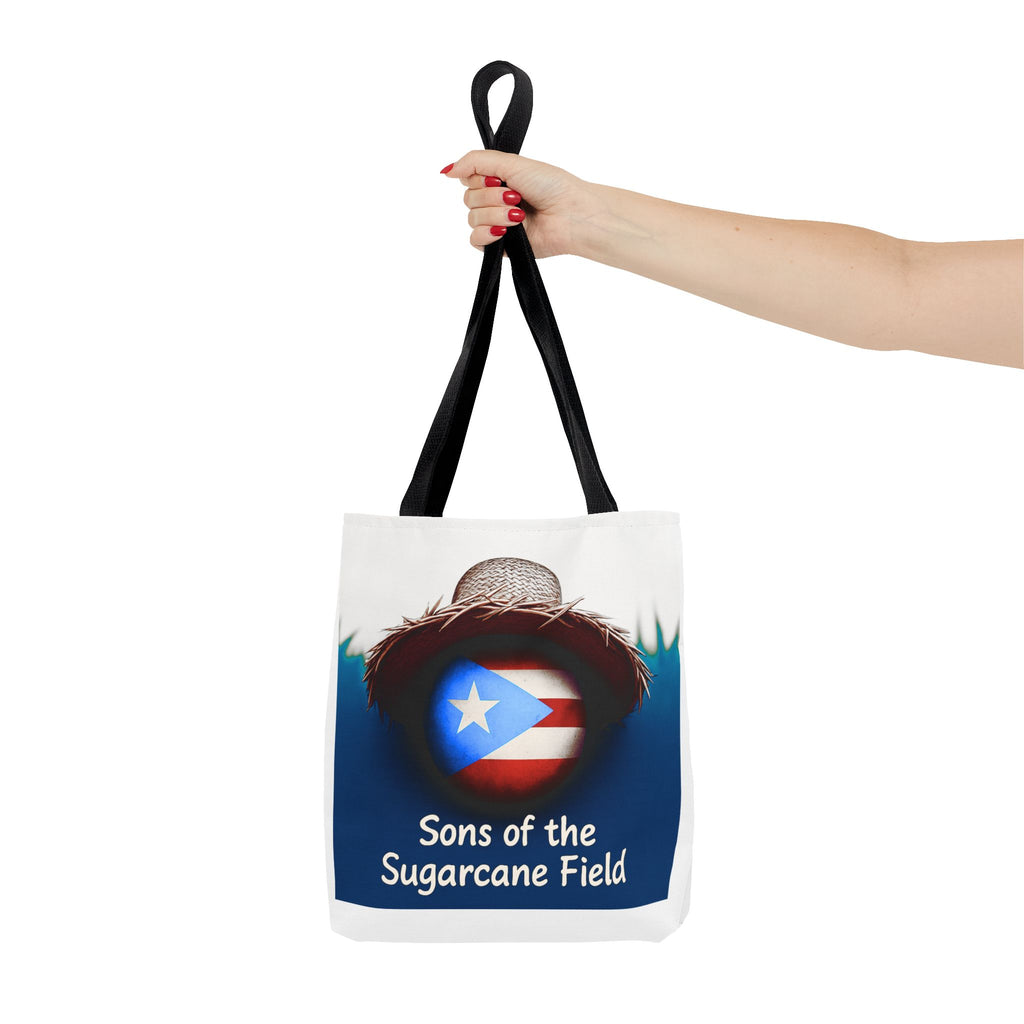 Sons of the Sugarcane Field Tote Bag — Puerto Rican Pride Straw Hat Design