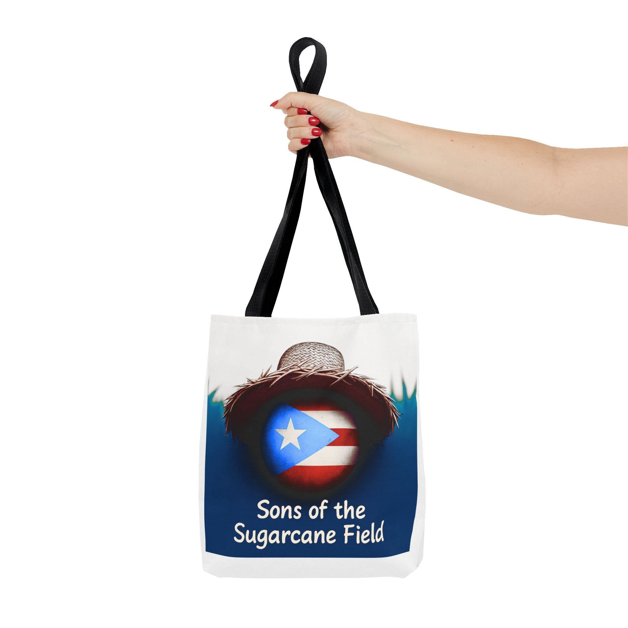Sons of the Sugarcane Field Tote Bag — Puerto Rican Pride Straw Hat Design