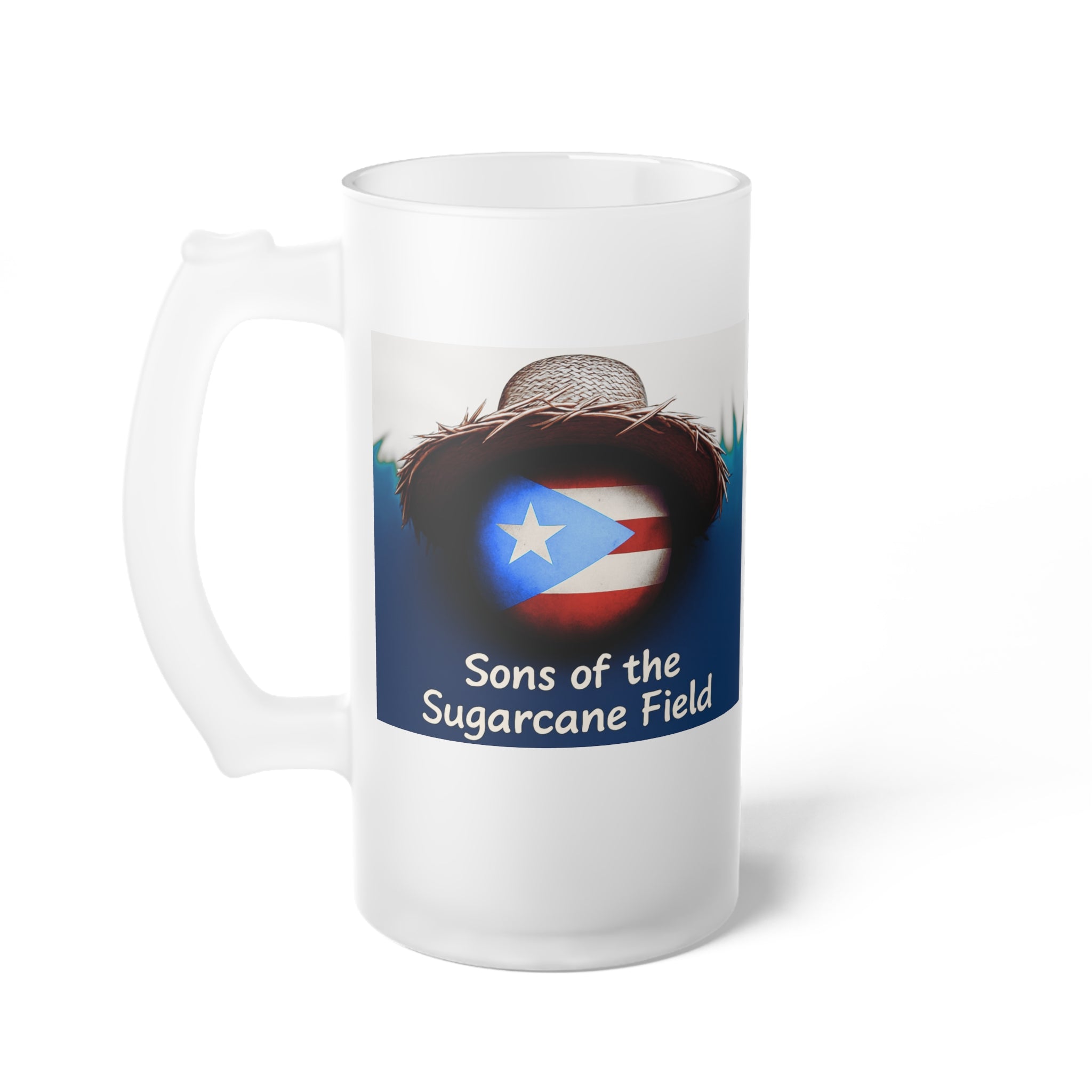 Frosted Beer Mug — Puerto Rico - Design (Sons of the Sugar Cane Field)