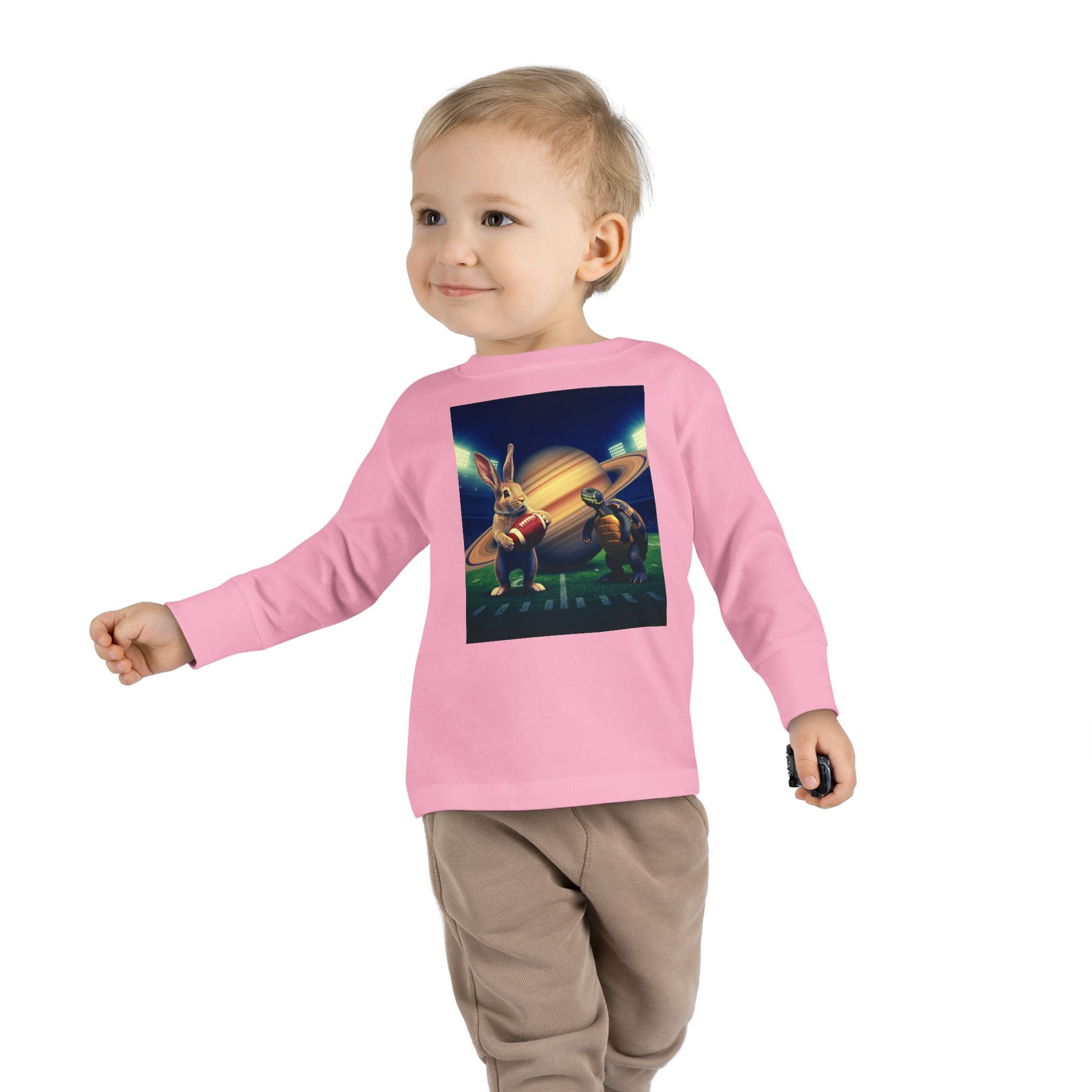 Toddler Long Sleeve Tee — Saturno Football Bunny Space Print