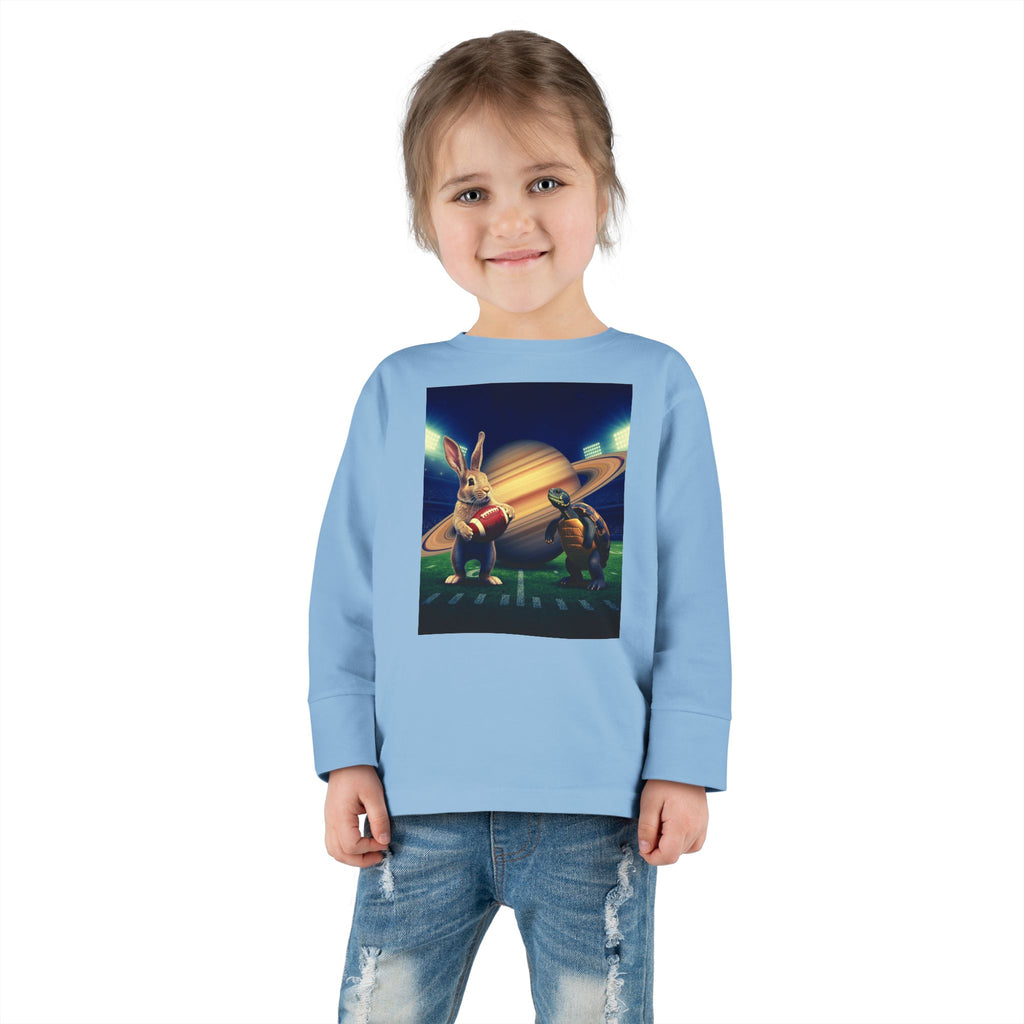 Toddler Long Sleeve Tee — Saturno Football Bunny Space Print
