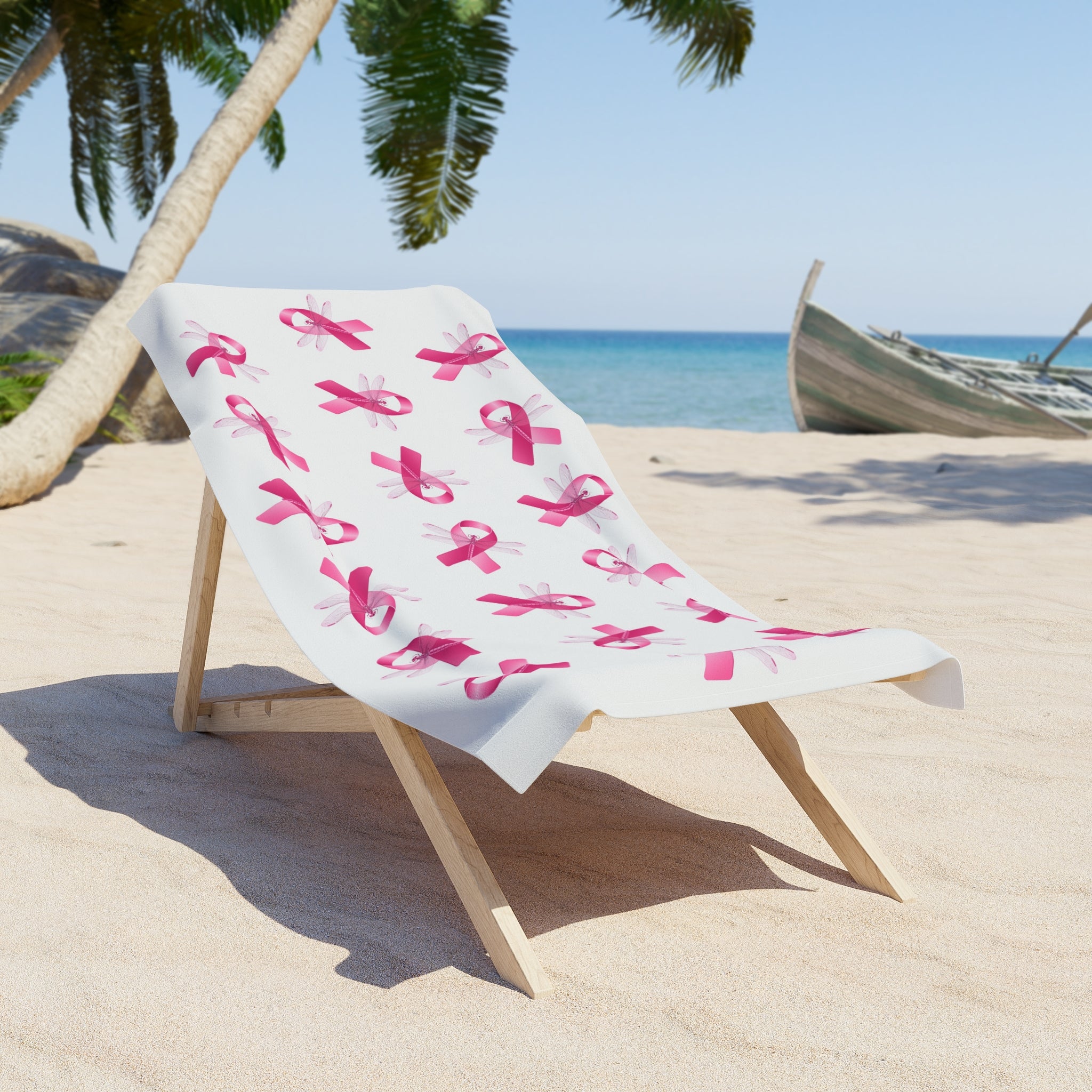 Breast Cancer Awareness Beach Towel — Pink Ribbon Pool & Summer Towel
