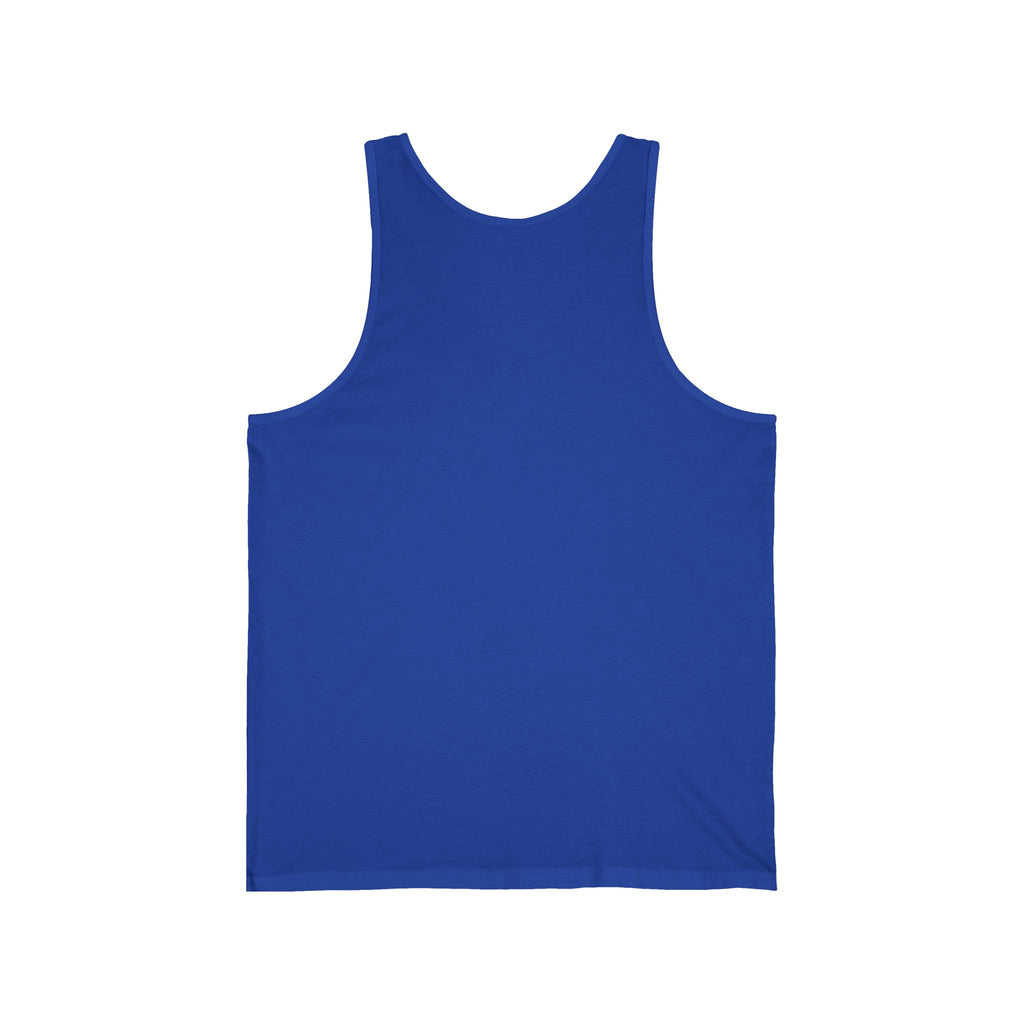 Blue Floral Square Tank Top — Minimal Violet Blossom Design