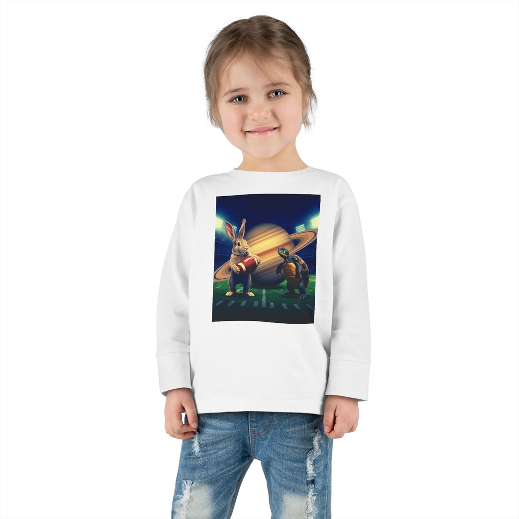 Toddler Long Sleeve Tee — Saturno Football Bunny Space Print
