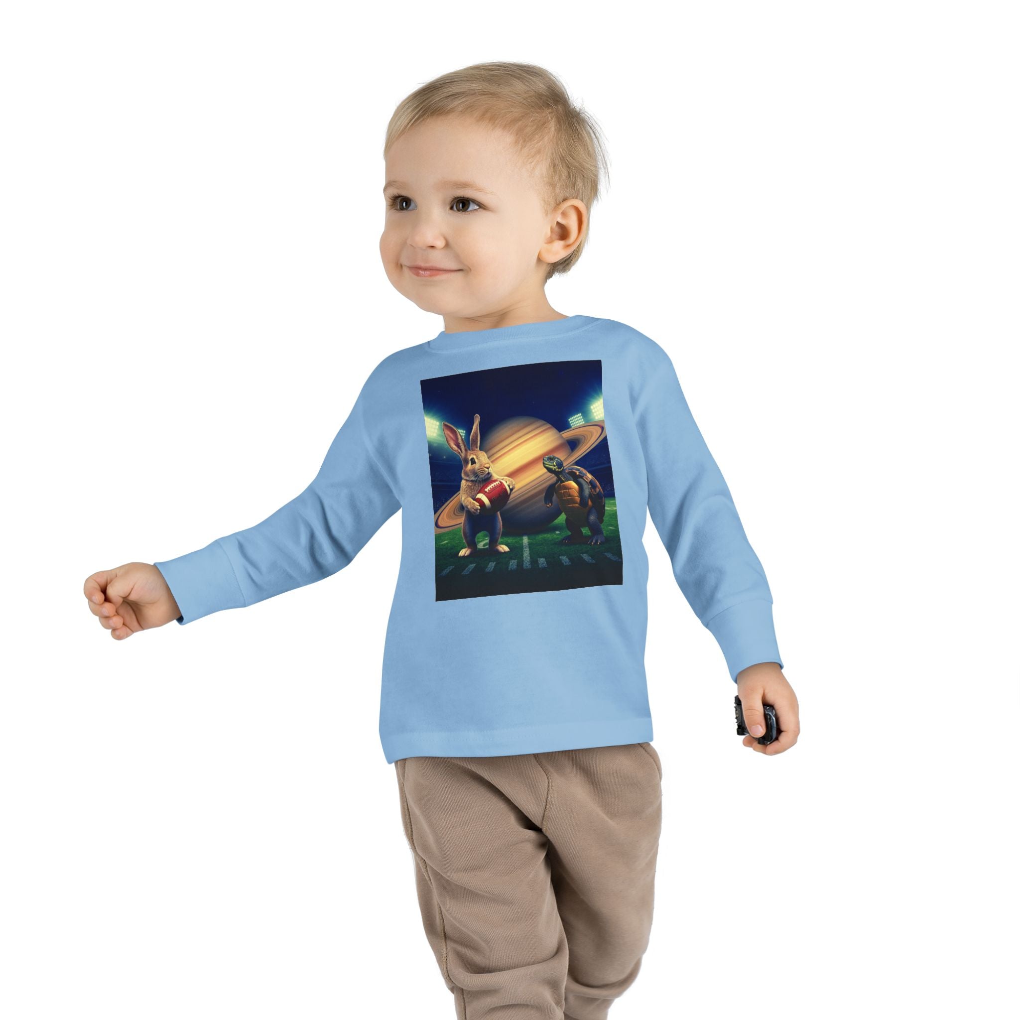Toddler Long Sleeve Tee — Saturno Football Bunny Space Print