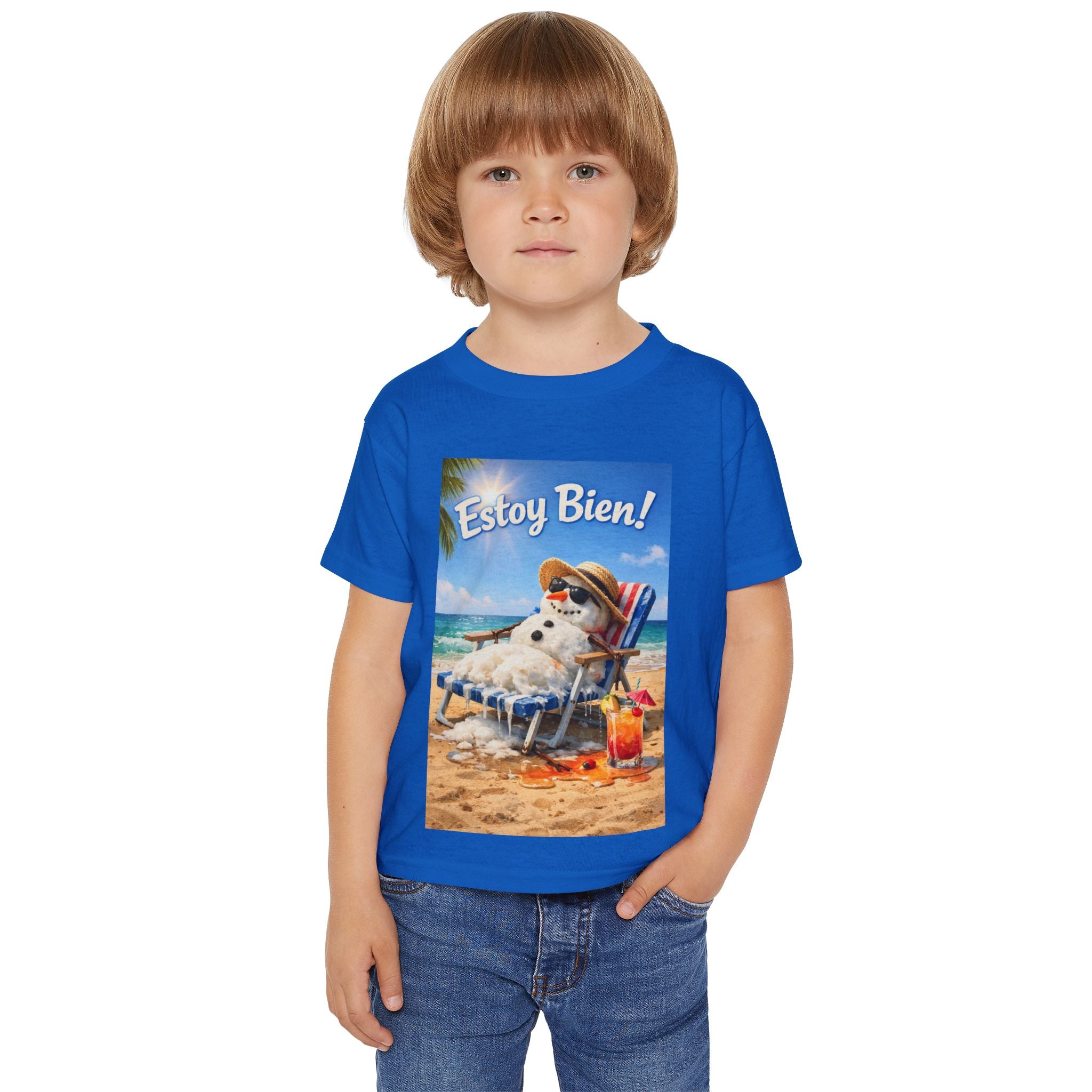 "I'm Fine" Melting Snowman Toddler T-Shirt — 'Estoy Bien" Spanish Tee